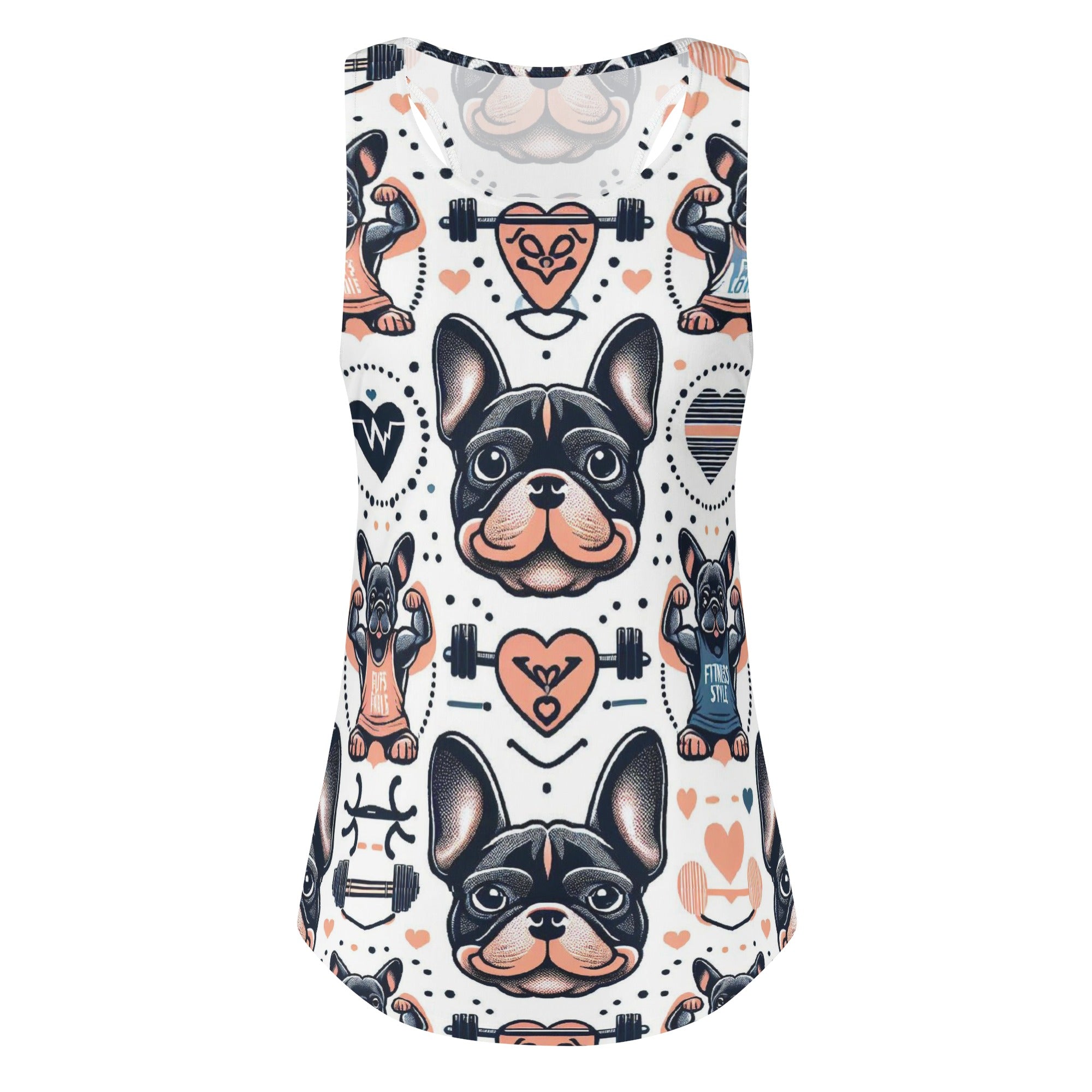 Molly French Bulldog Sleeveless Tee for Dog Moms & Dads-fadou