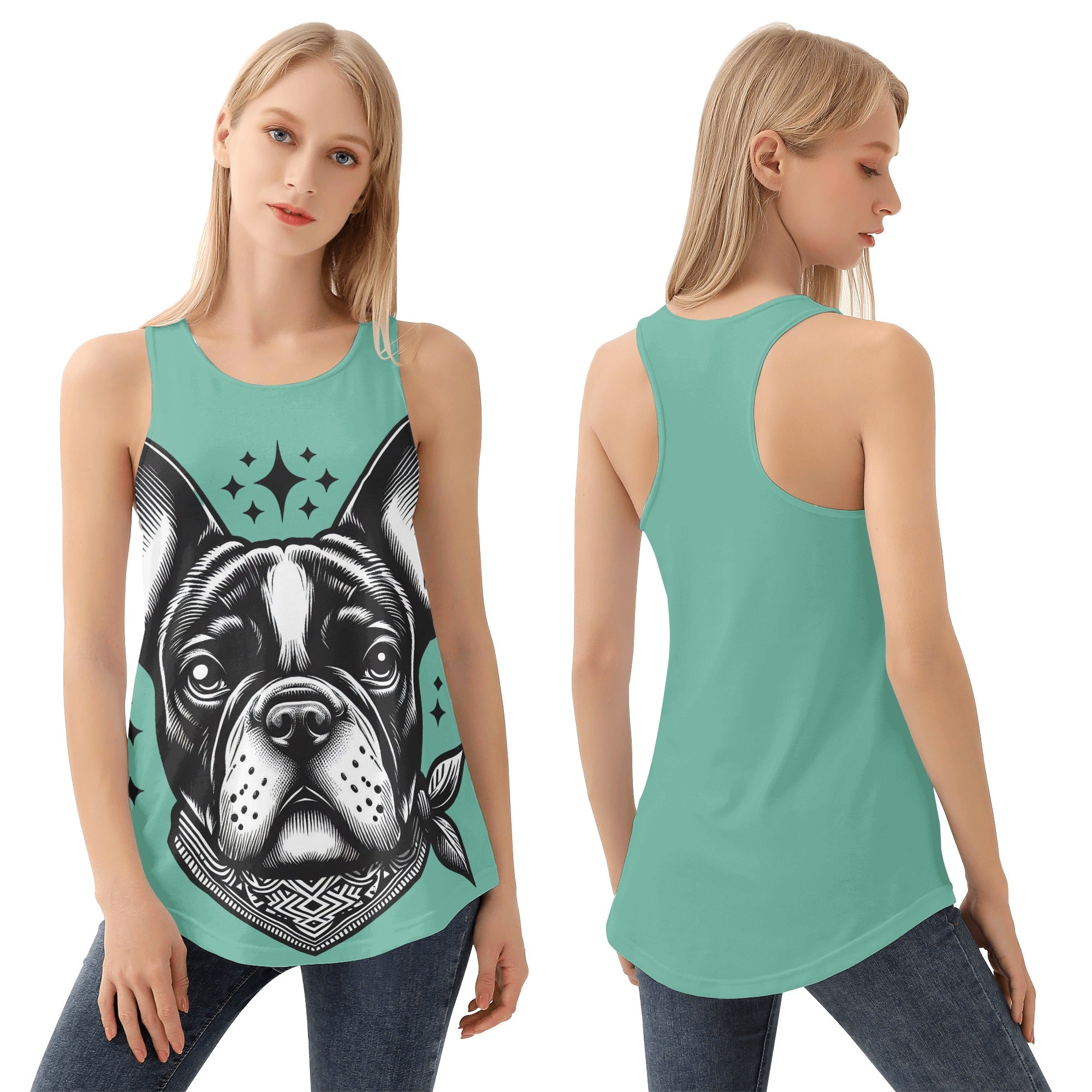 Winnie French Bulldog Sleeveless Tee for Dog Moms & Dads-fadou