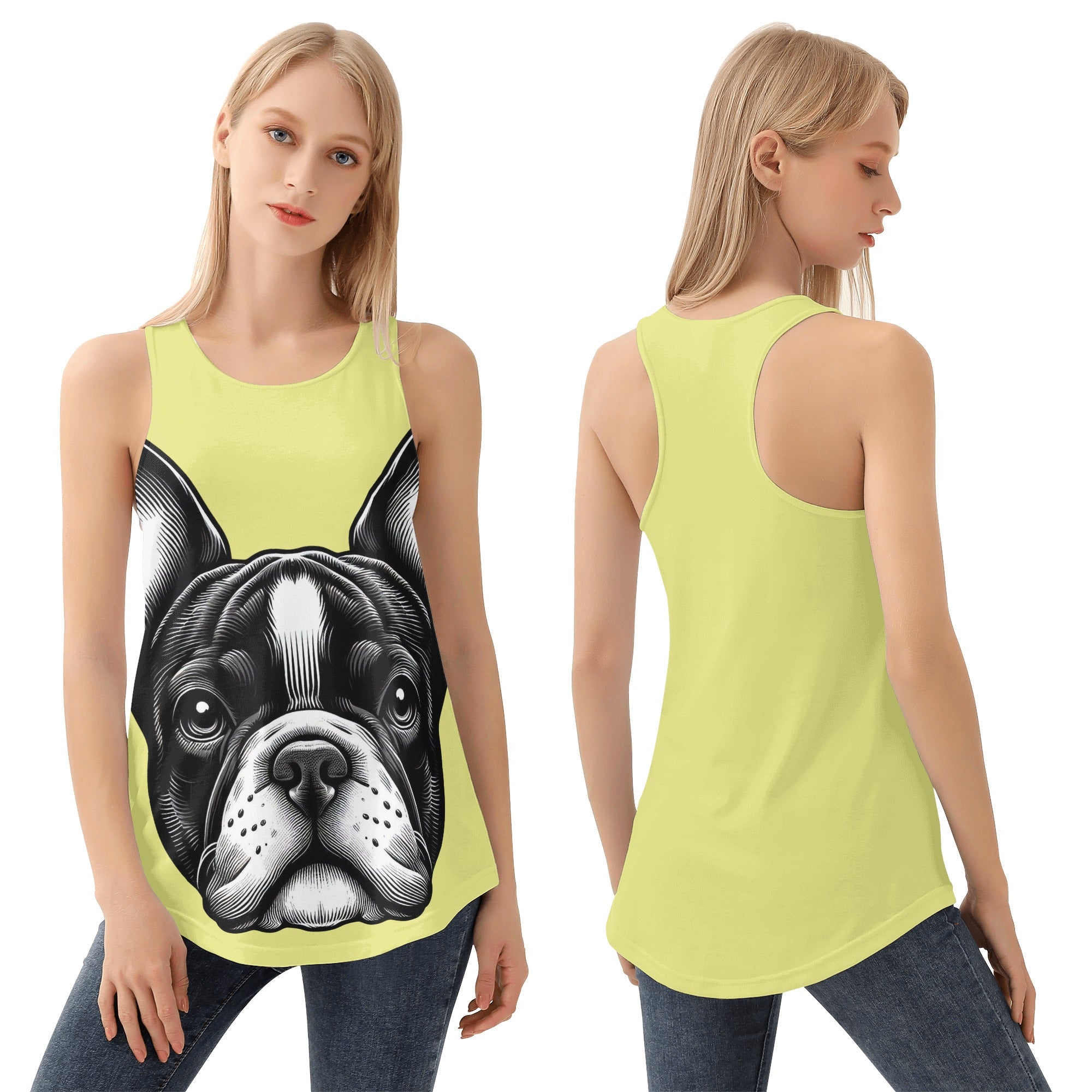 Lucy French Bulldog Sleeveless Tee for Frenchie Enthusiasts-fadou