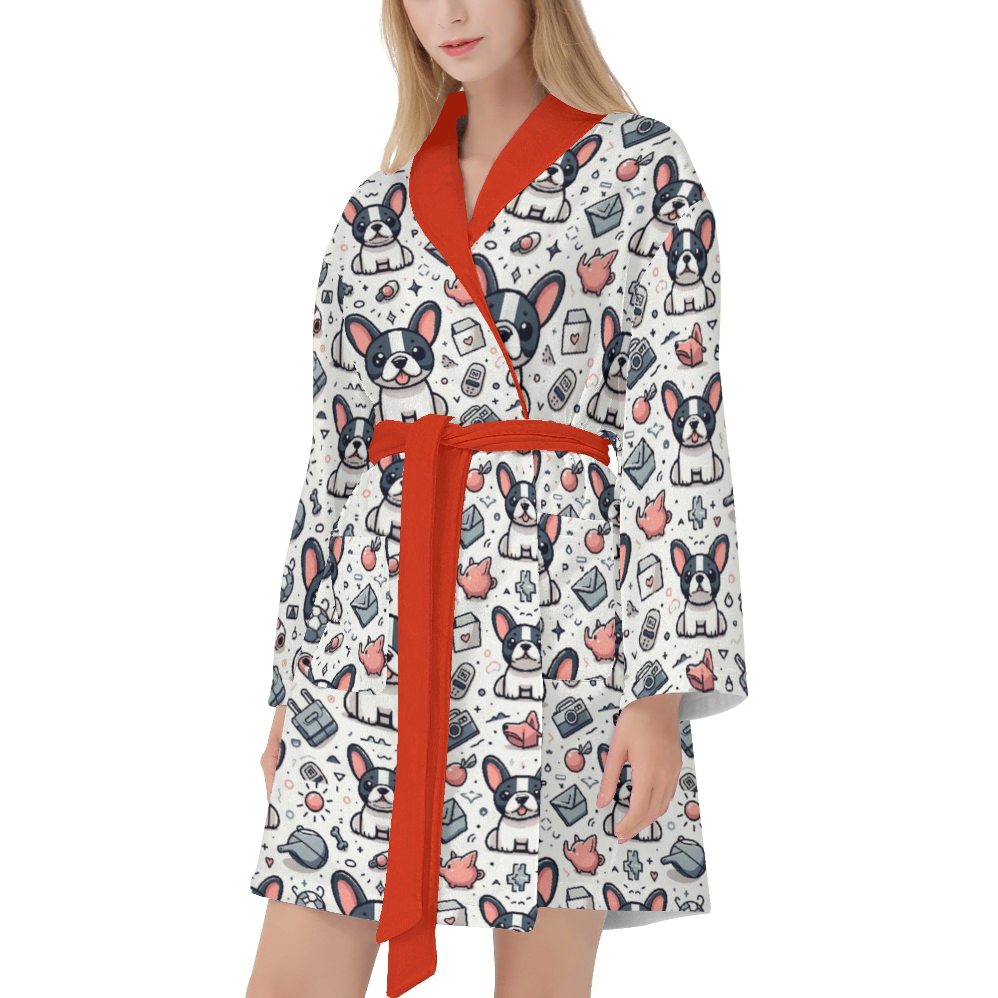 Stella French Bulldog Cozy Robe for Frenchie Enthusiasts-fadou