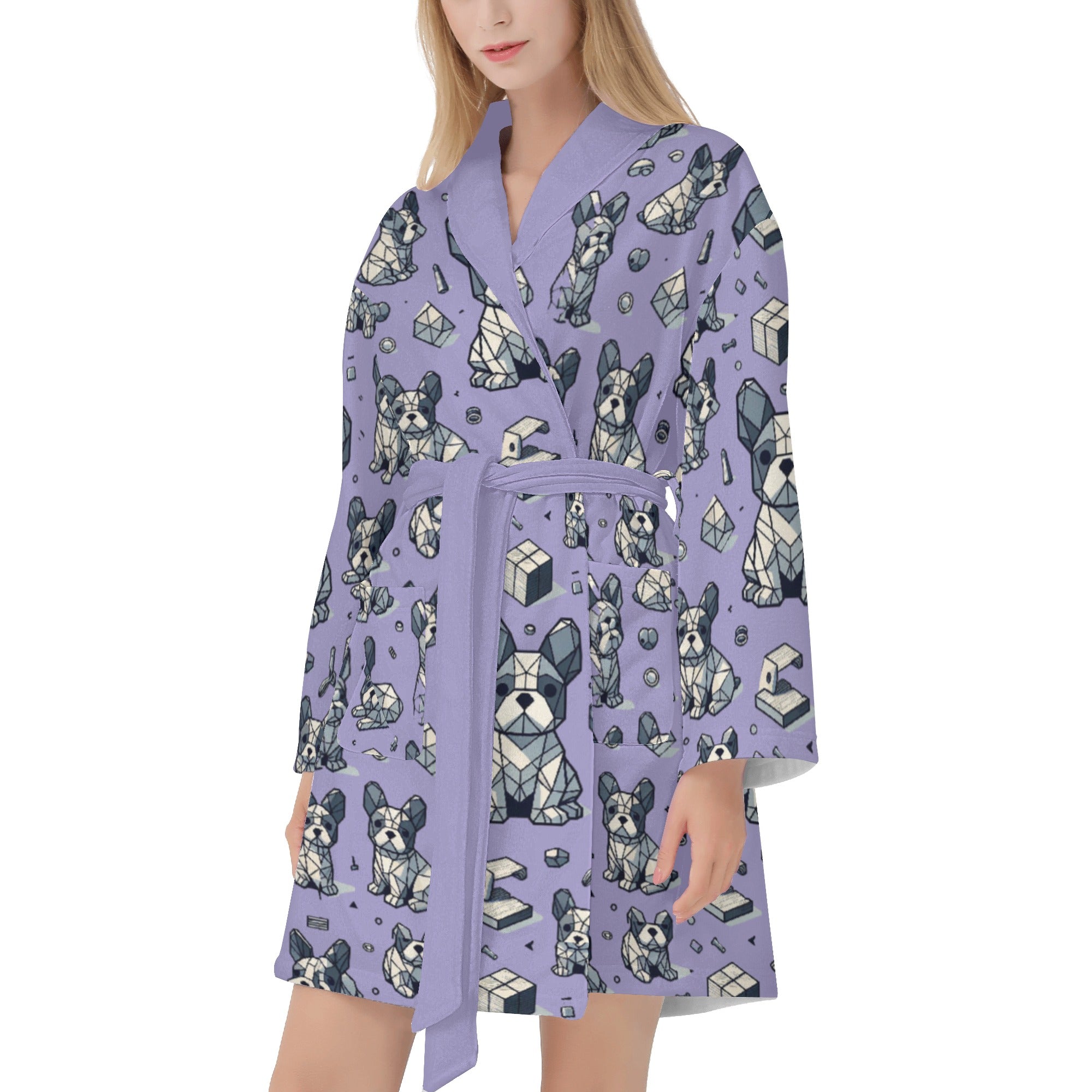 Molly French Bulldog Cotton Bathrobe for Dog Moms & Dads-fadou