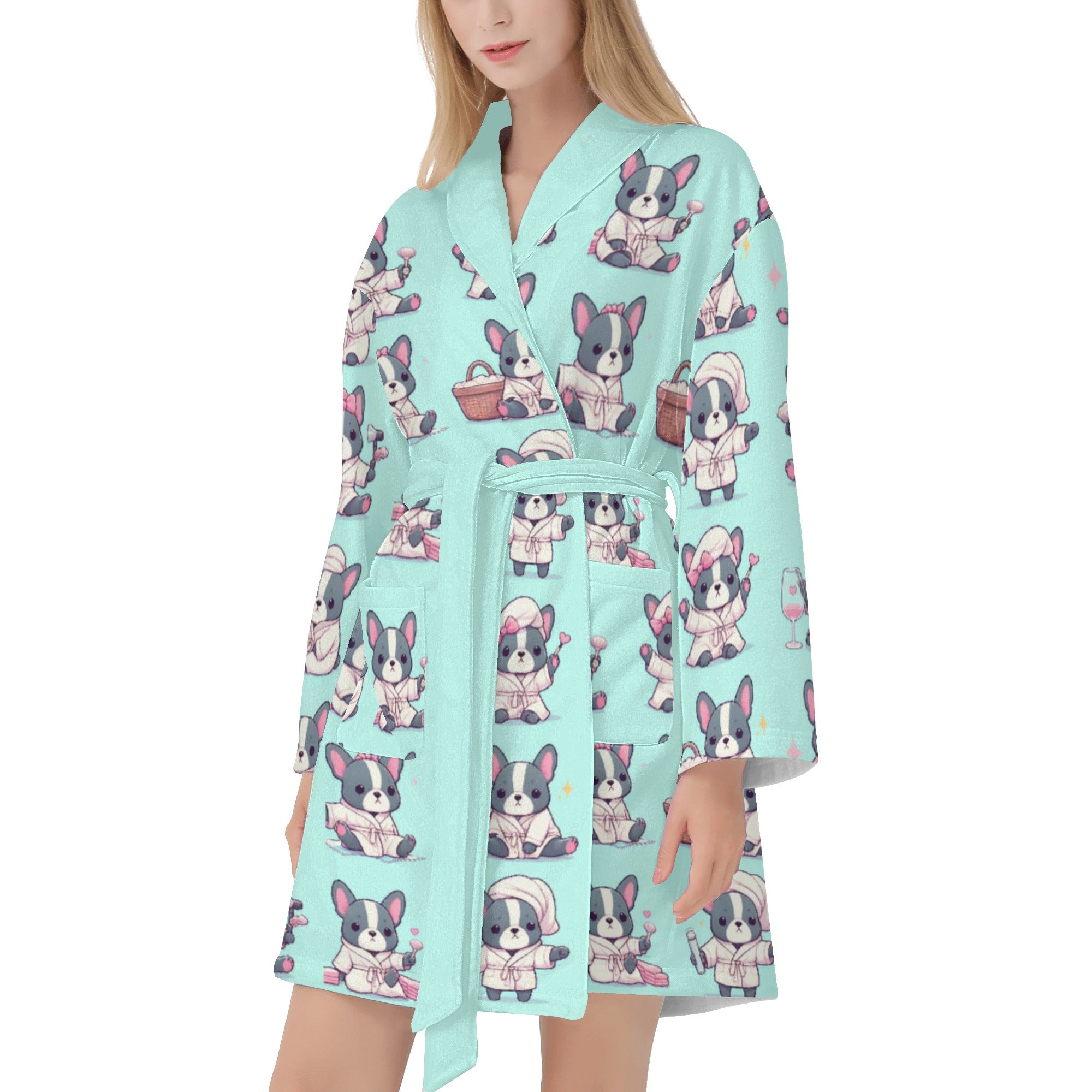 Mia - Women Bathrobe for French Bulldog Owners and Fans-fadou