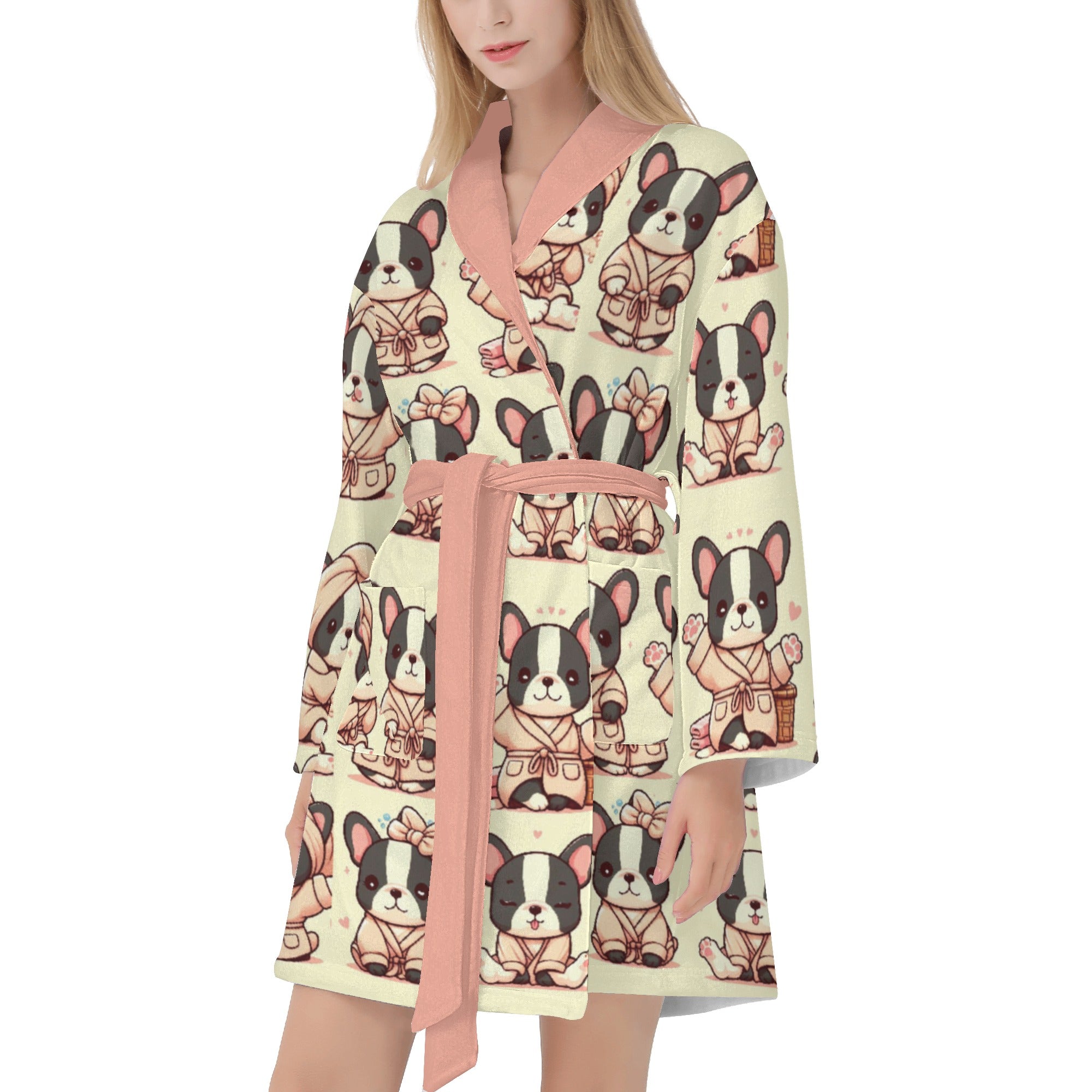 Piper French Bulldog Bath Robe for Frenchie Enthusiasts-fadou