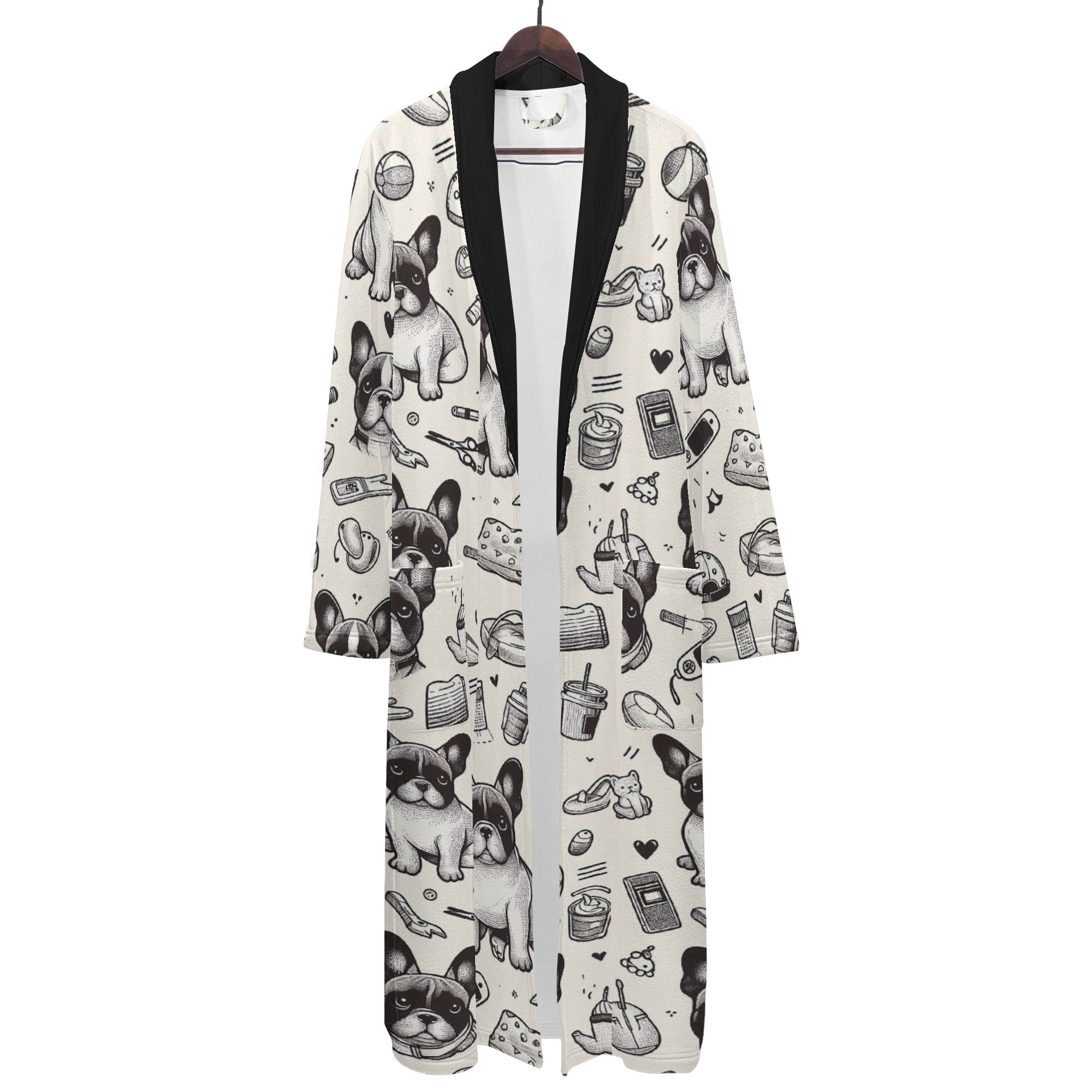 Buddy French Bulldog Bath Robe for Frenchie Enthusiasts-fadou