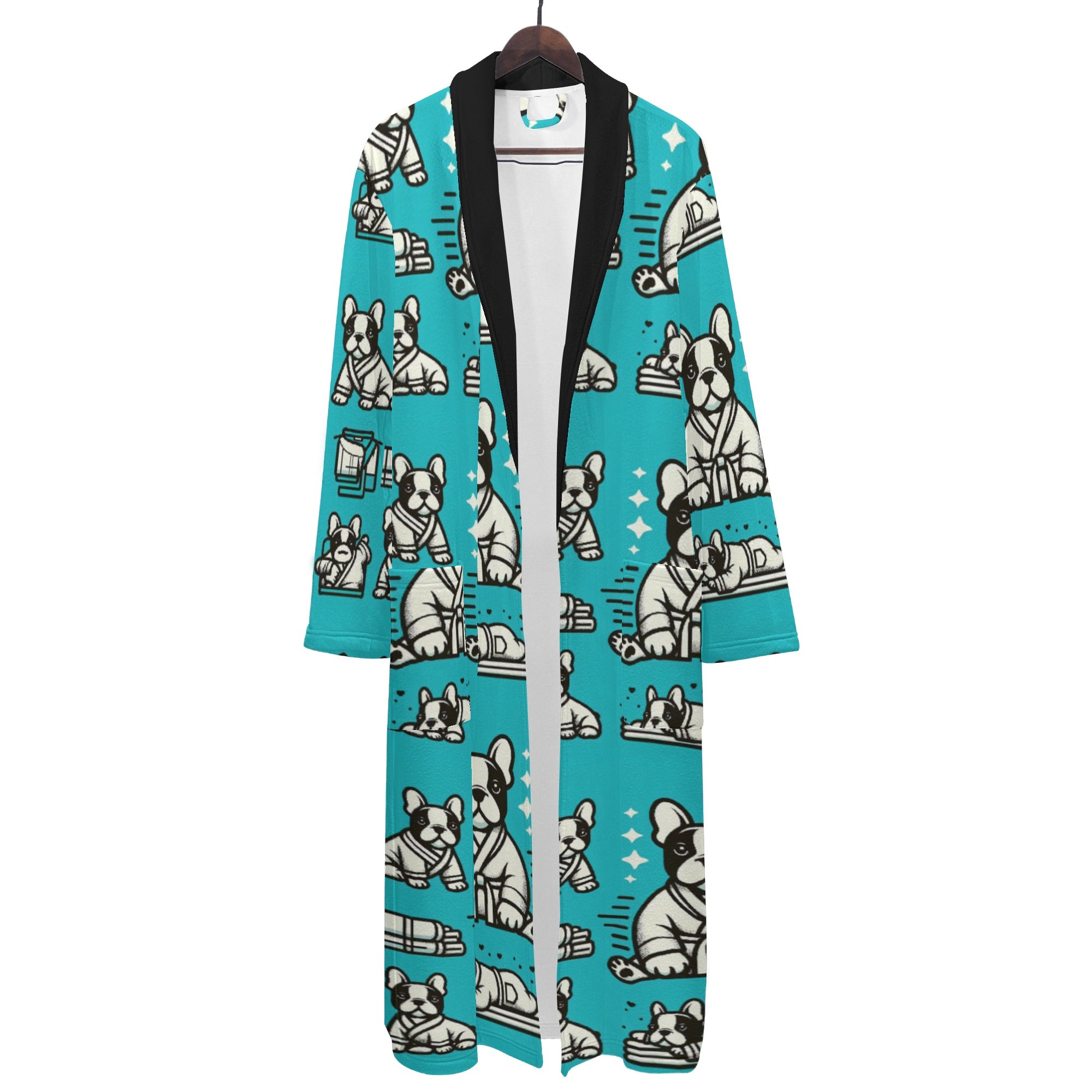 Joey French Bulldog Cotton Bathrobe for Dog Moms & Dads-fadou