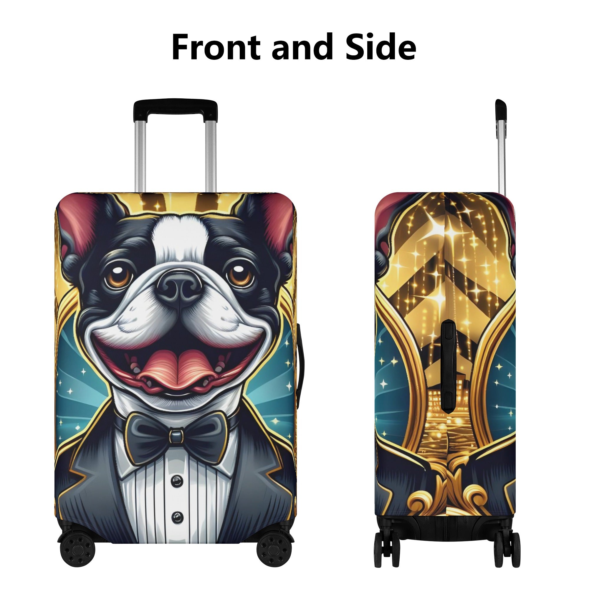 Milo - Luggage Cover for Boston Terrier Lovers for Dog Moms & Dads-fadou