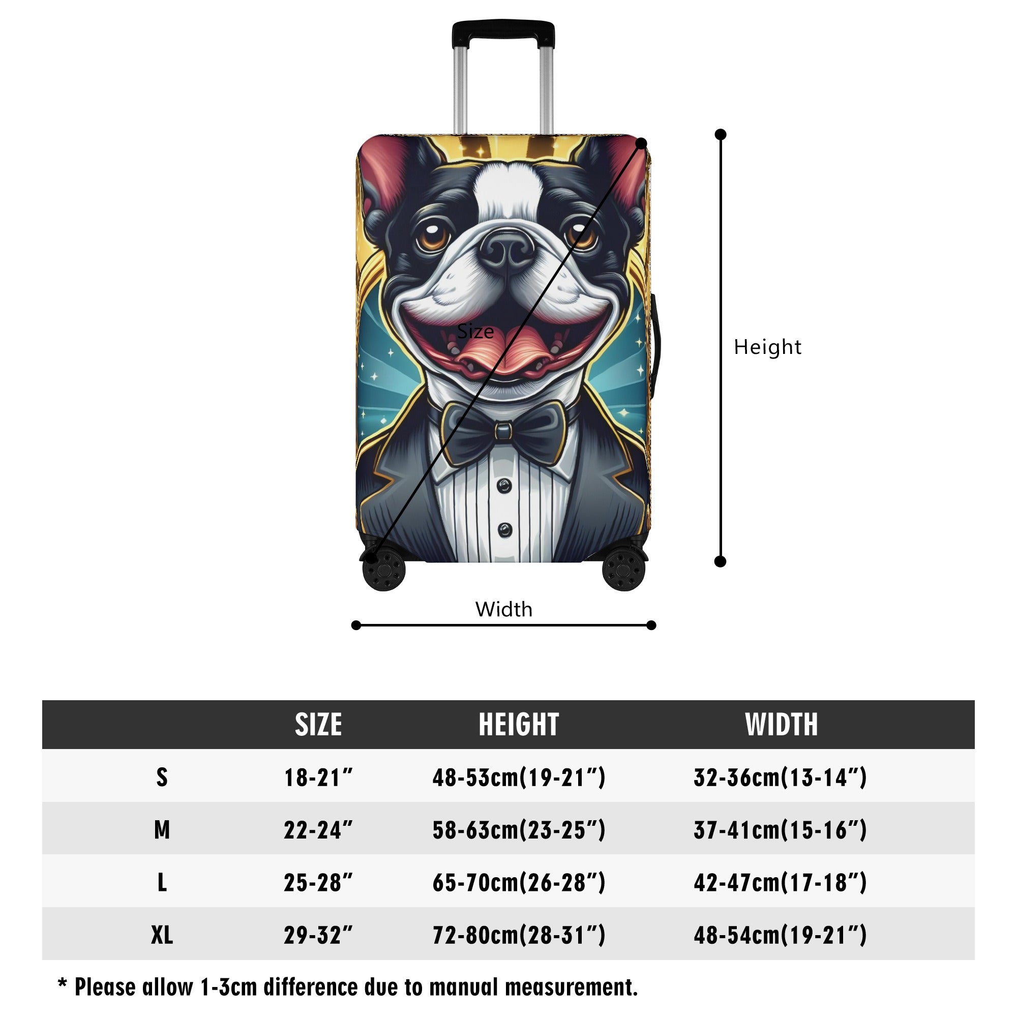 Milo - Luggage Cover for Boston Terrier Lovers for Dog Moms & Dads-fadou