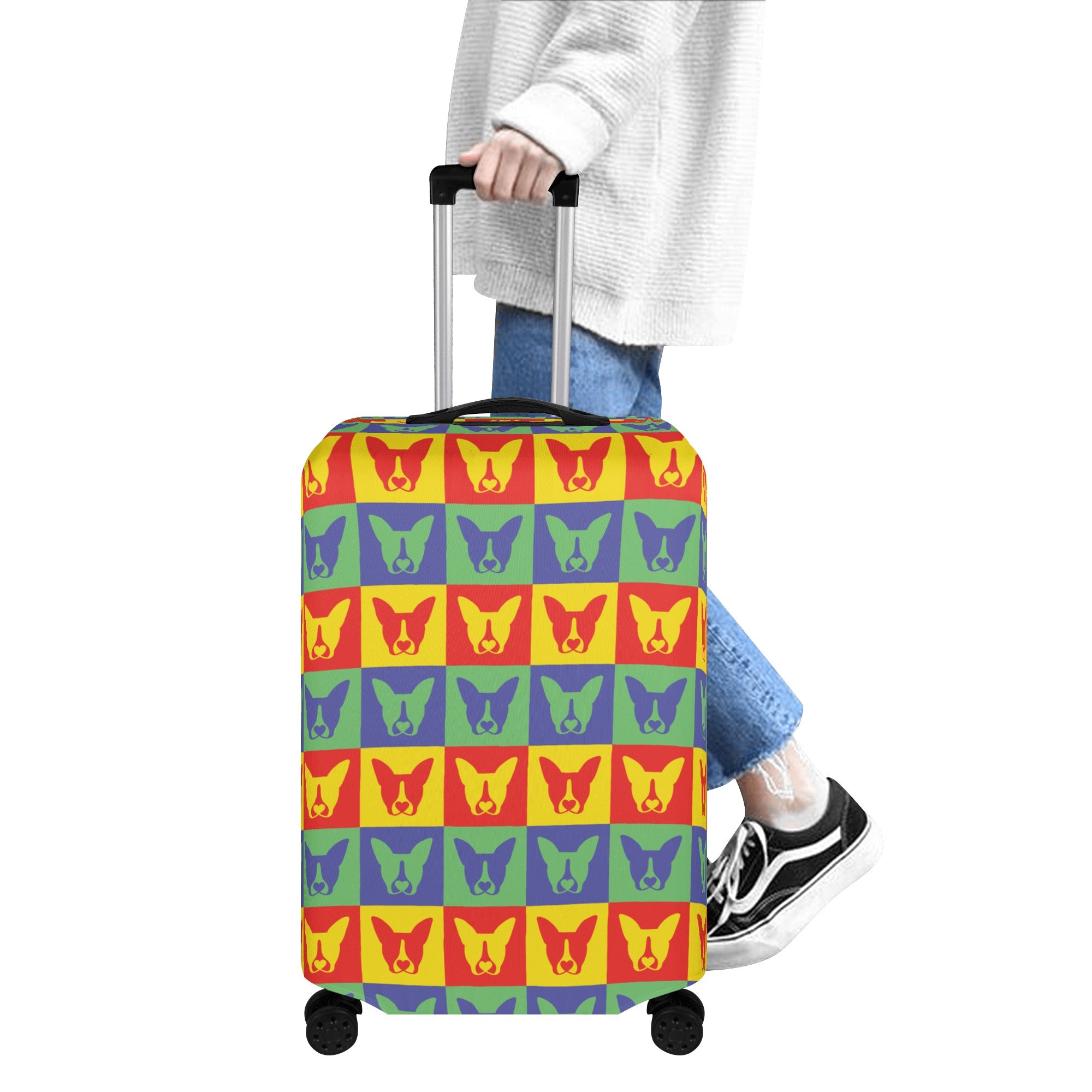 Apollo - Luggage Cover for Boston Terrier Lovers for Frenchie Fans-fadou