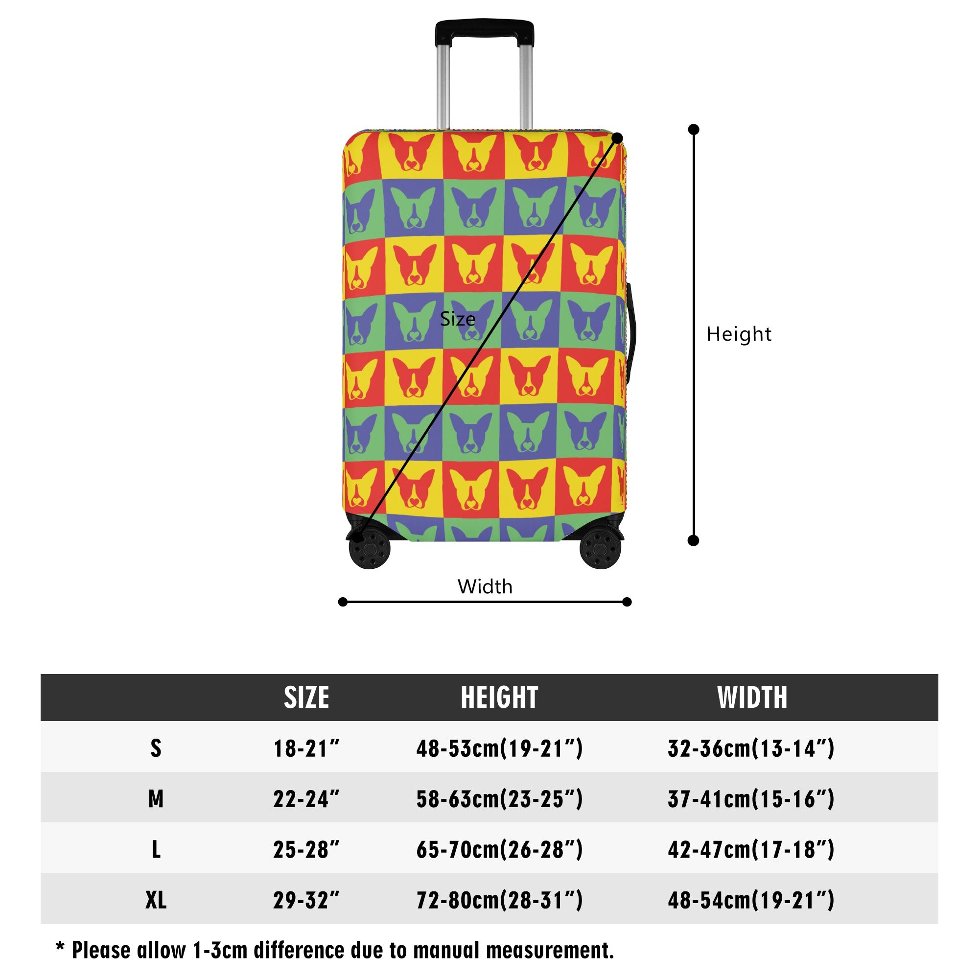 Apollo - Luggage Cover for Boston Terrier Lovers for Frenchie Fans-fadou