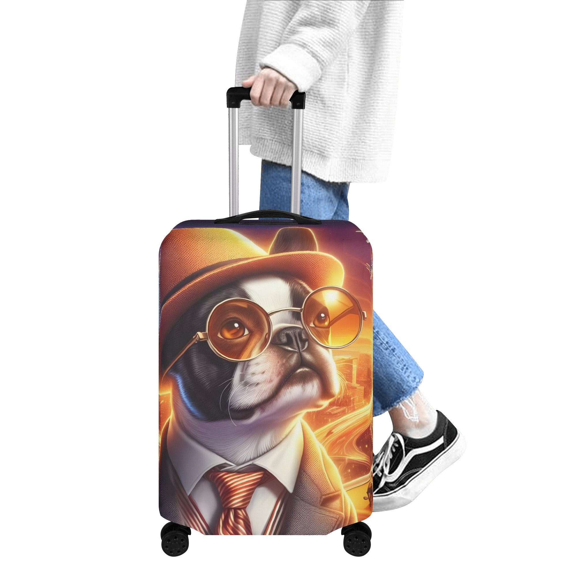 Zeus - Luggage Cover for Boston Terrier Lovers for Dog Moms & Dads-fadou