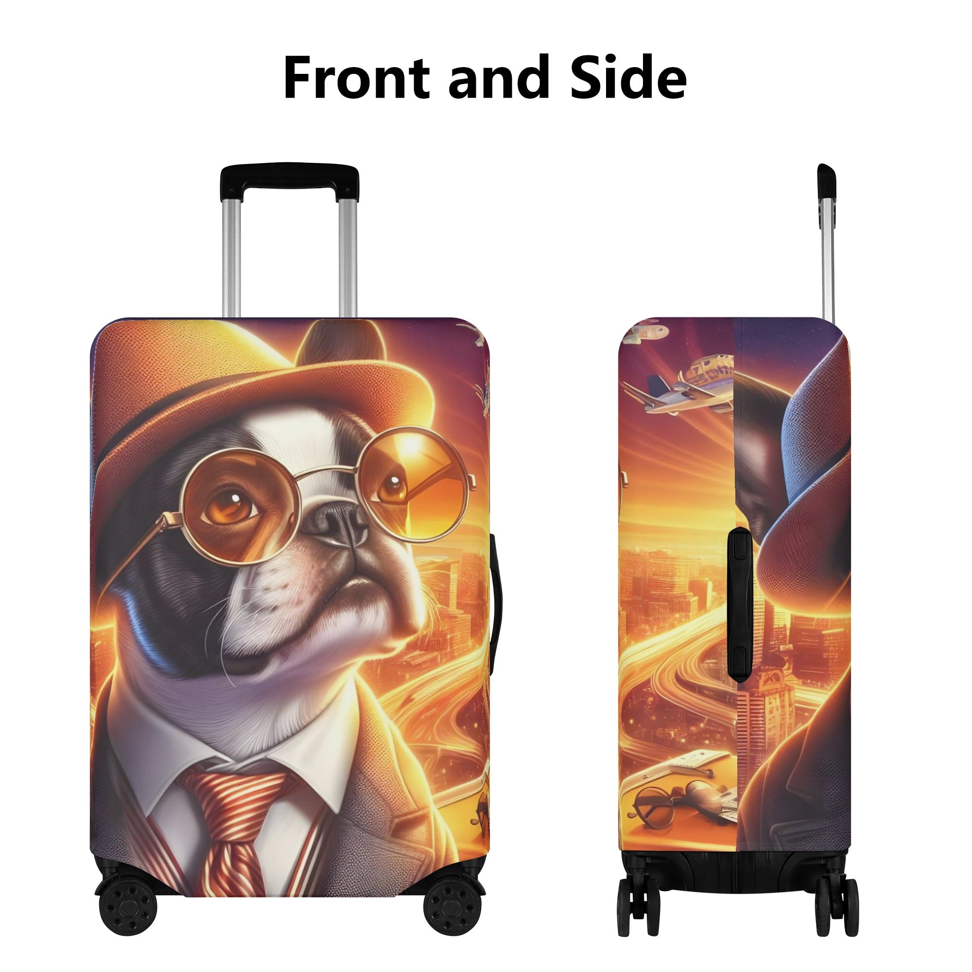 Zeus - Luggage Cover for Boston Terrier Lovers for Dog Moms & Dads-fadou