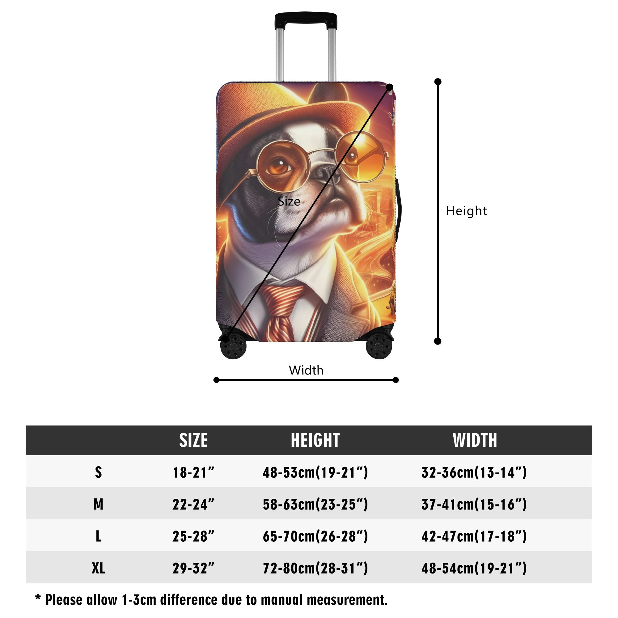 Zeus - Luggage Cover for Boston Terrier Lovers for Dog Moms & Dads-fadou