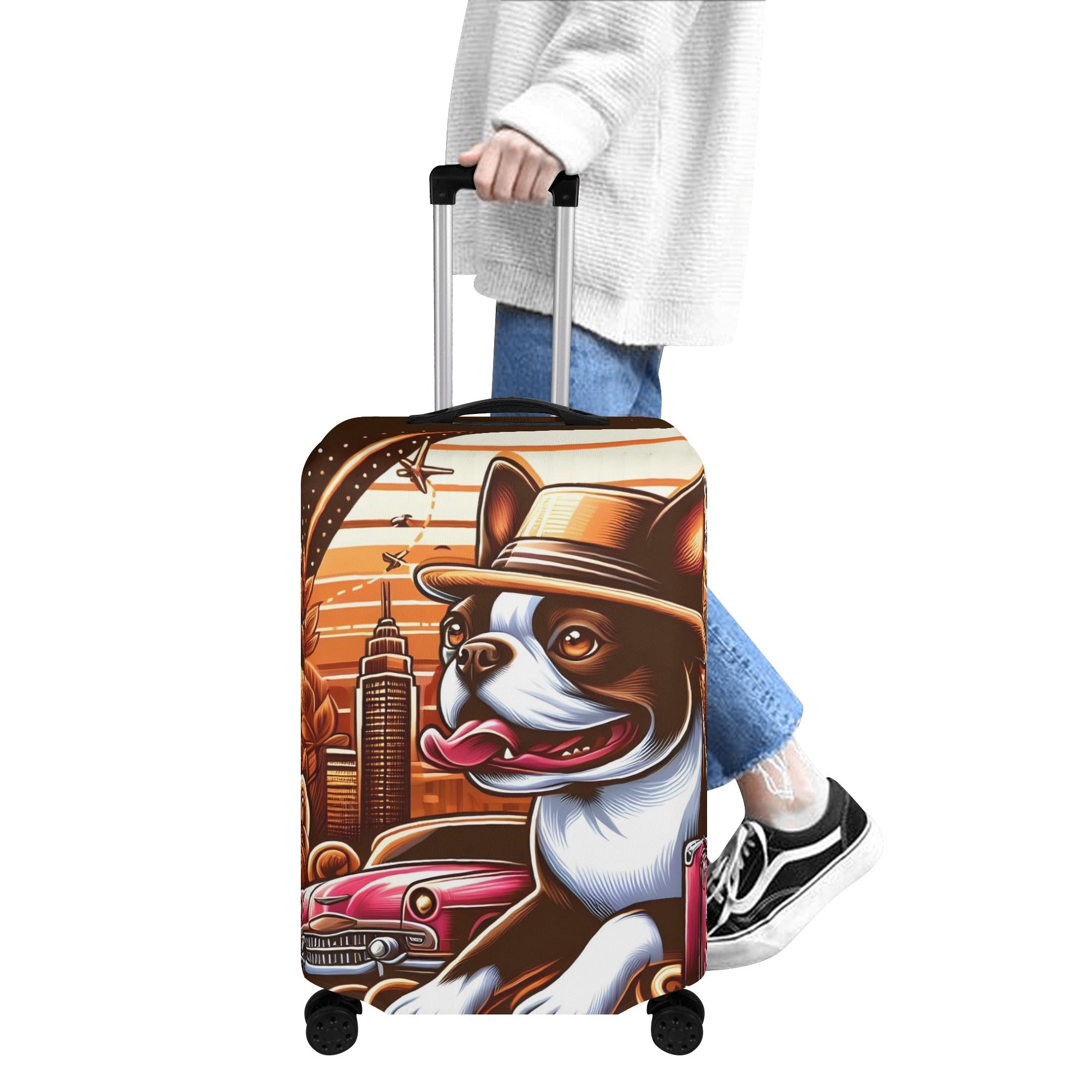 Pixie - Luggage Cover for Boston Terrier Lovers for Frenchie Fans-fadou