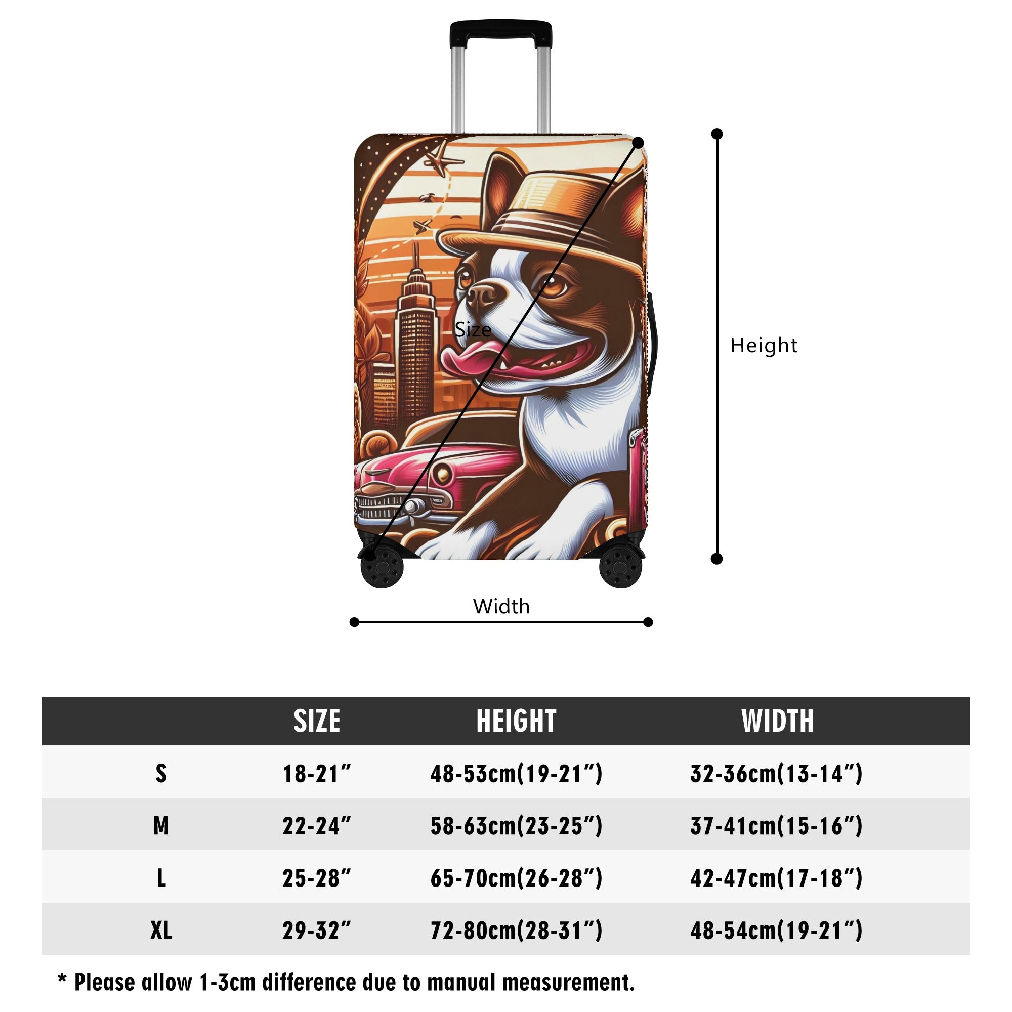 Pixie - Luggage Cover for Boston Terrier Lovers for Frenchie Fans-fadou