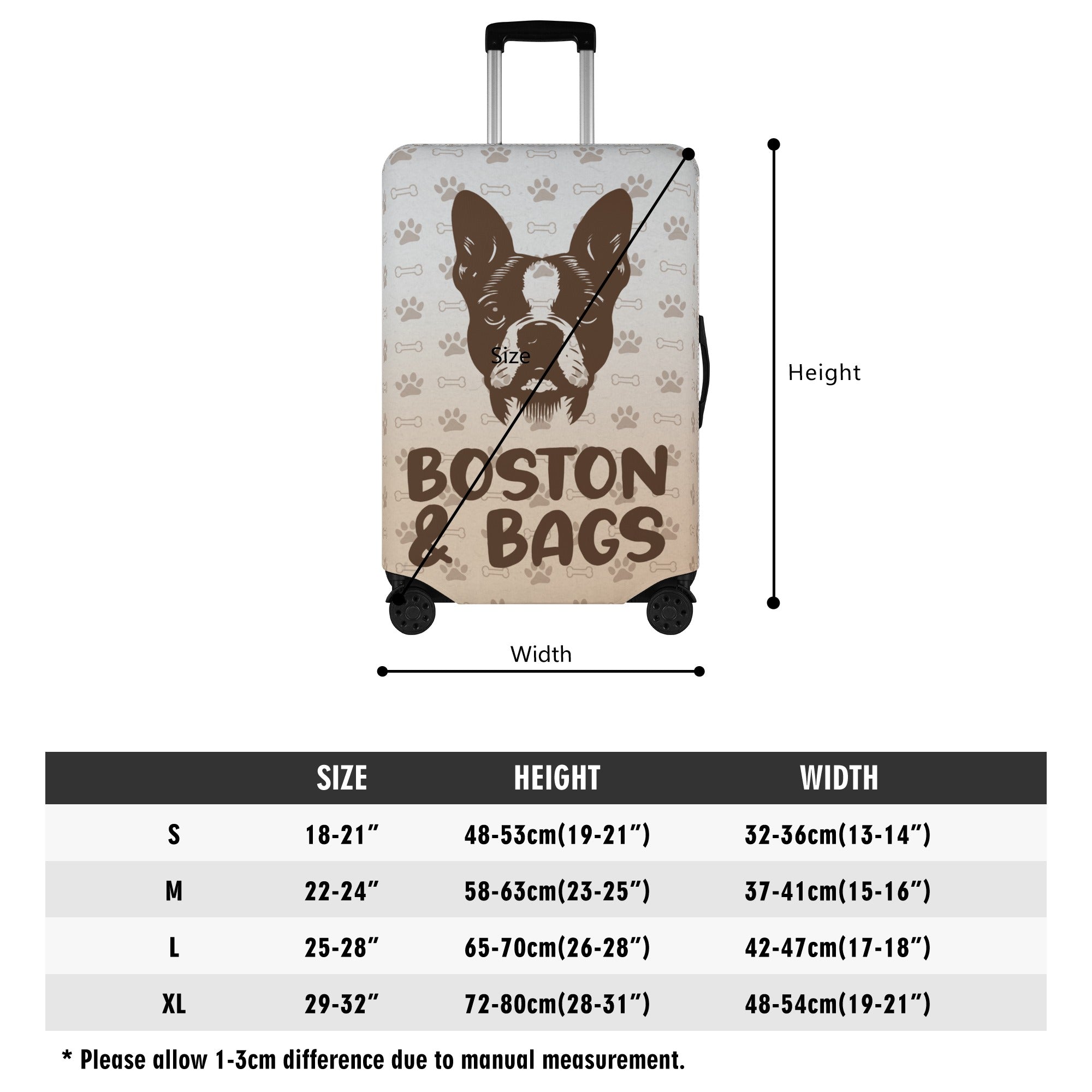 Bear - Luggage Cover for Boston Terrier Lovers for Frenchie Enthusiasts-fadou
