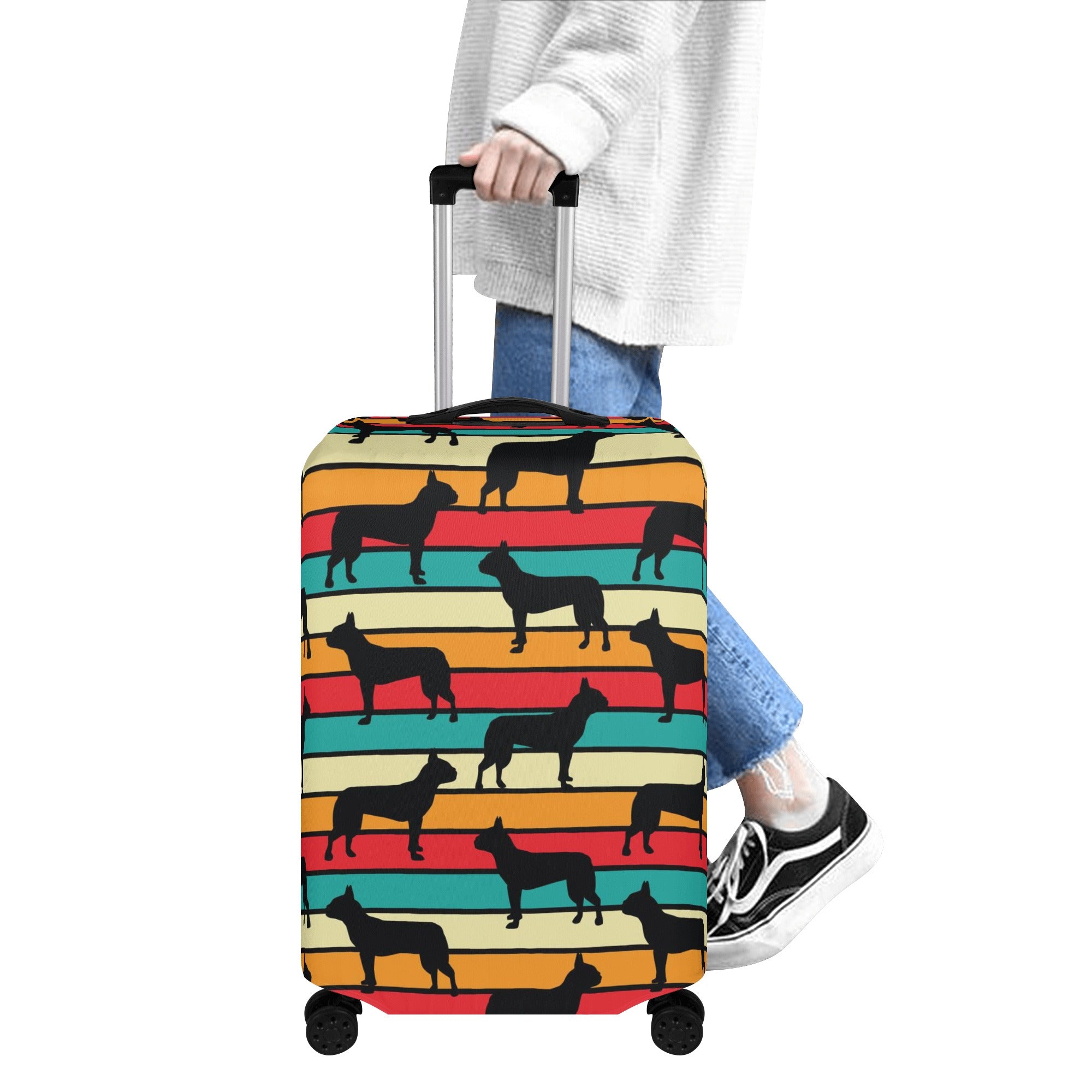 Peaches - Luggage Cover for Boston Terrier Lovers for Dog Lovers-fadou