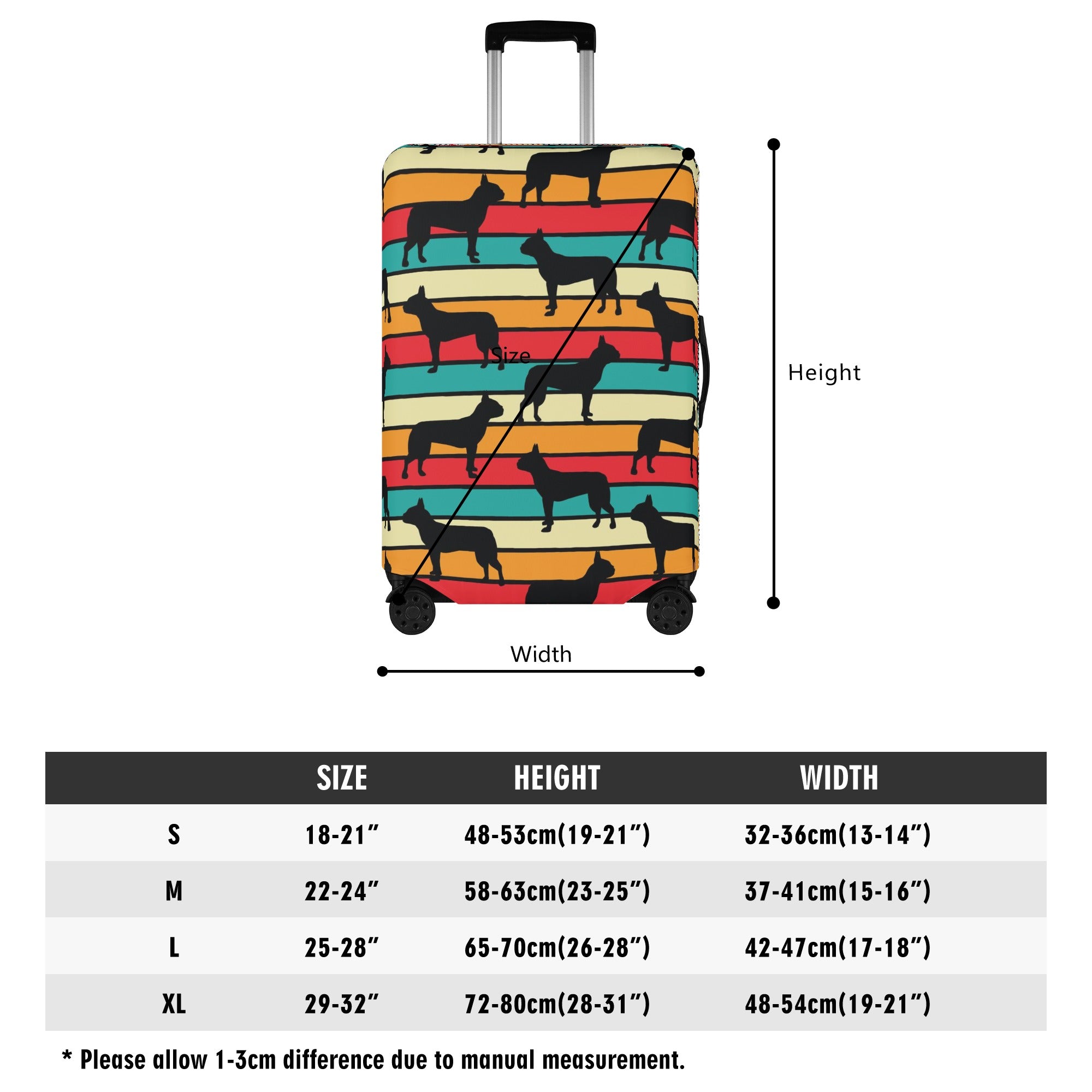 Peaches - Luggage Cover for Boston Terrier Lovers for Dog Lovers-fadou