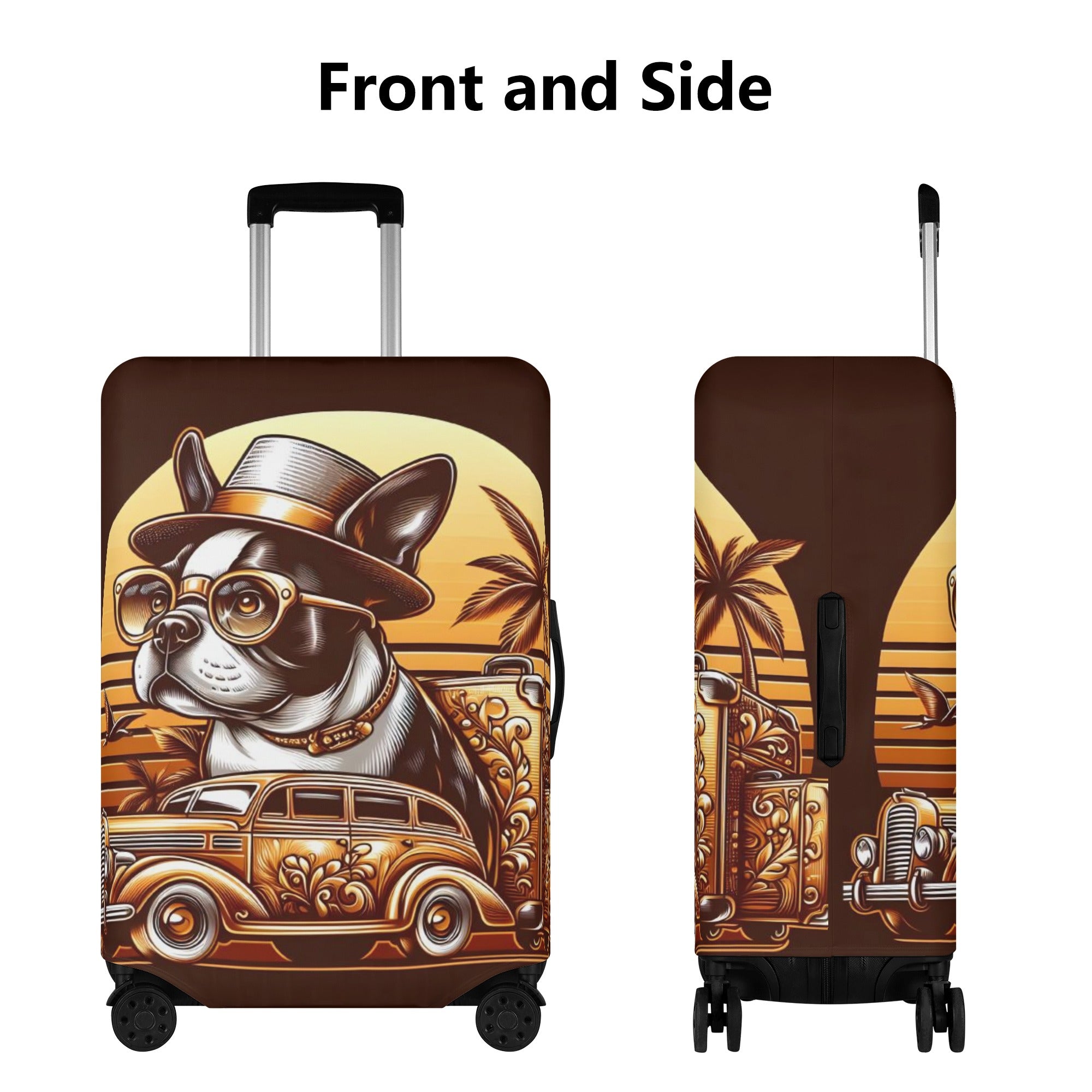 Theo - Luggage Cover for Boston Terrier Lovers for Bulldog Owners-fadou