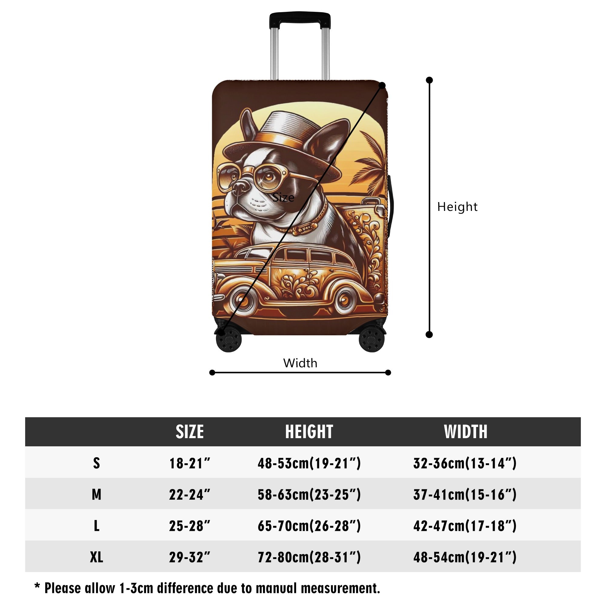 Theo - Luggage Cover for Boston Terrier Lovers for Bulldog Owners-fadou