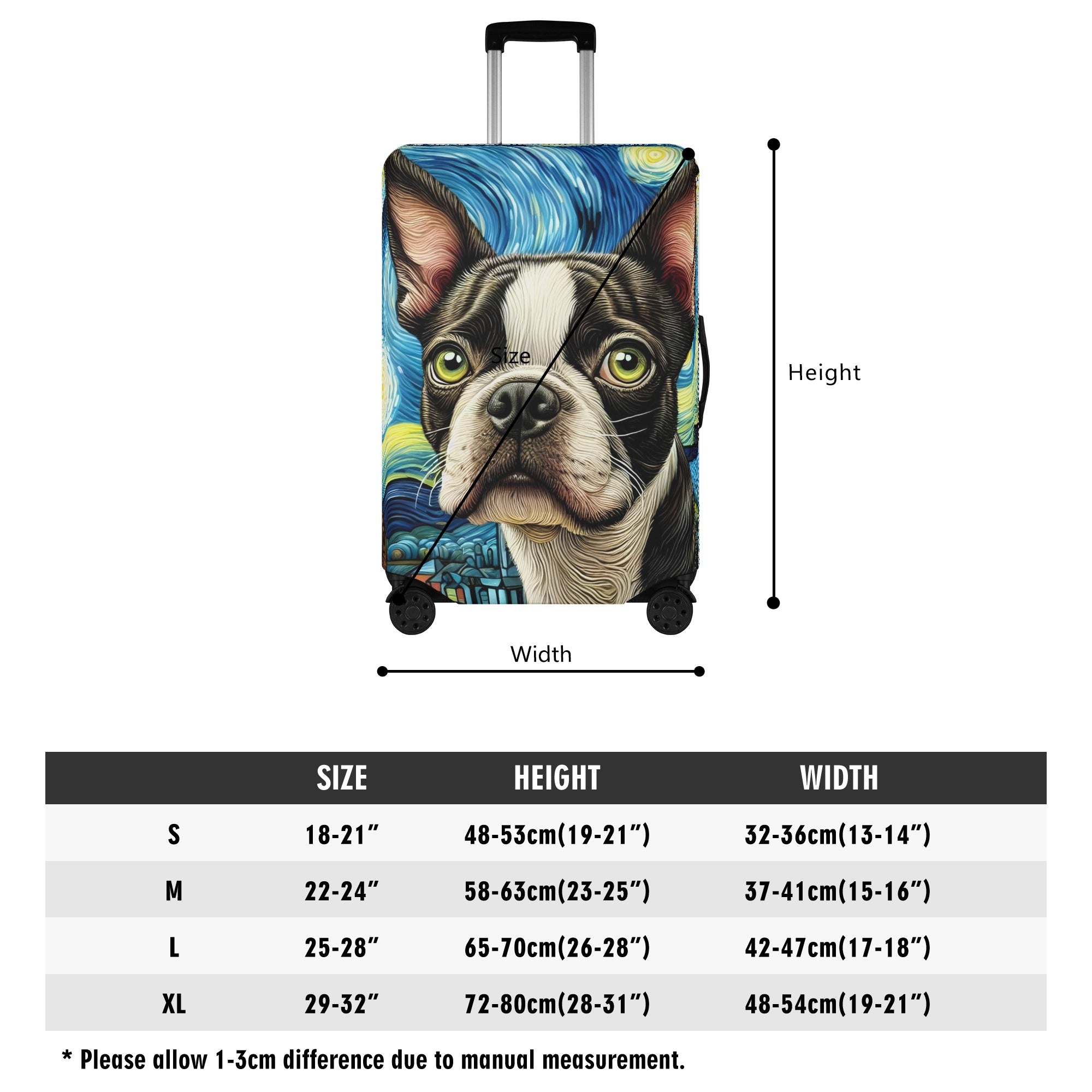 Joey - Luggage Cover for Boston Terrier Lovers for Frenchie Fans-fadou