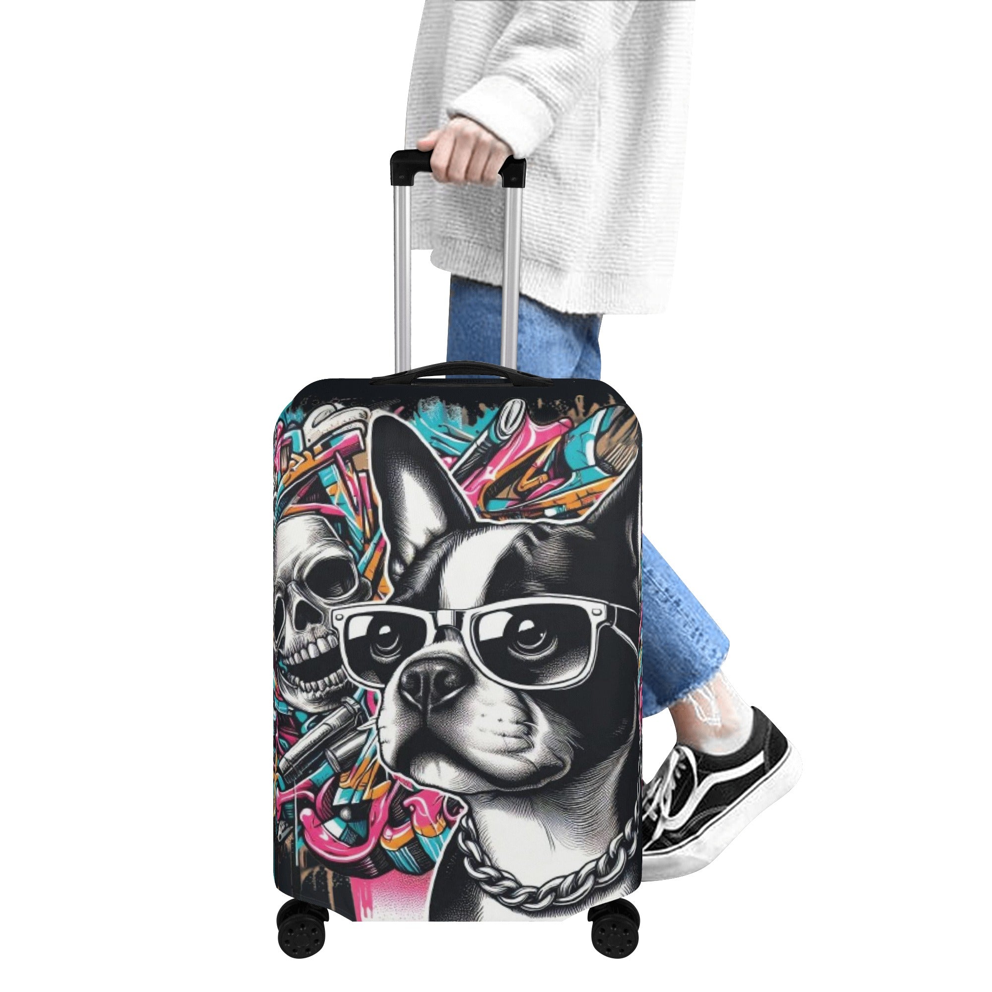 Molly - Luggage Cover for Boston Terrier Lovers for Frenchie Enthusiasts-fadou