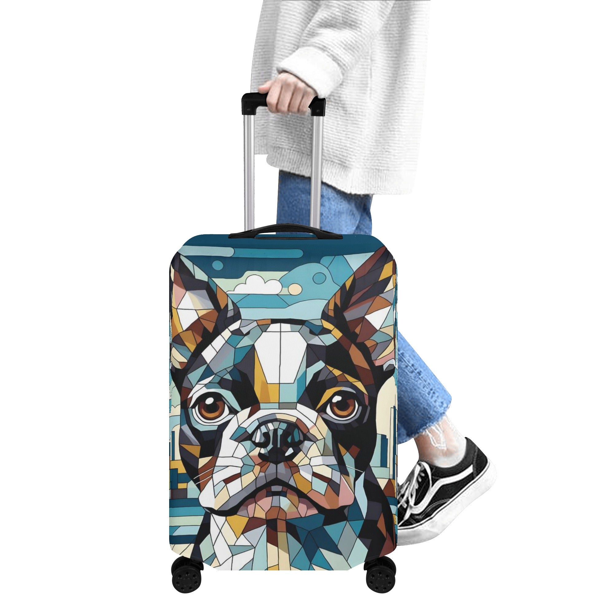 Baxter - Luggage Cover for Boston Terrier Lovers for Dog Park Days-fadou