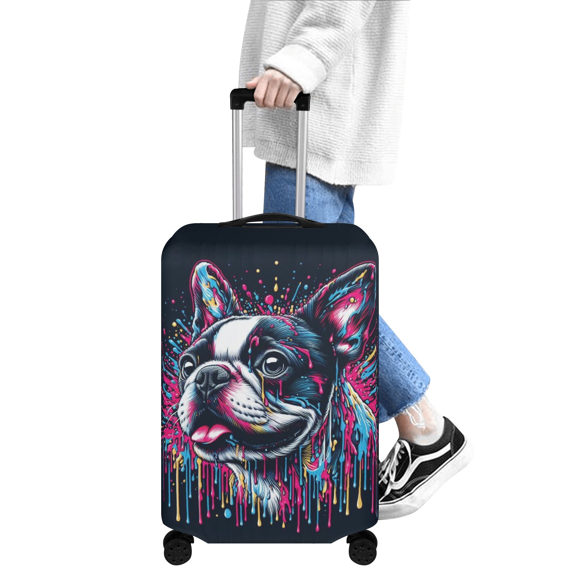 Sam - Luggage Cover for Boston Terrier Lovers for Dog Park Days-fadou