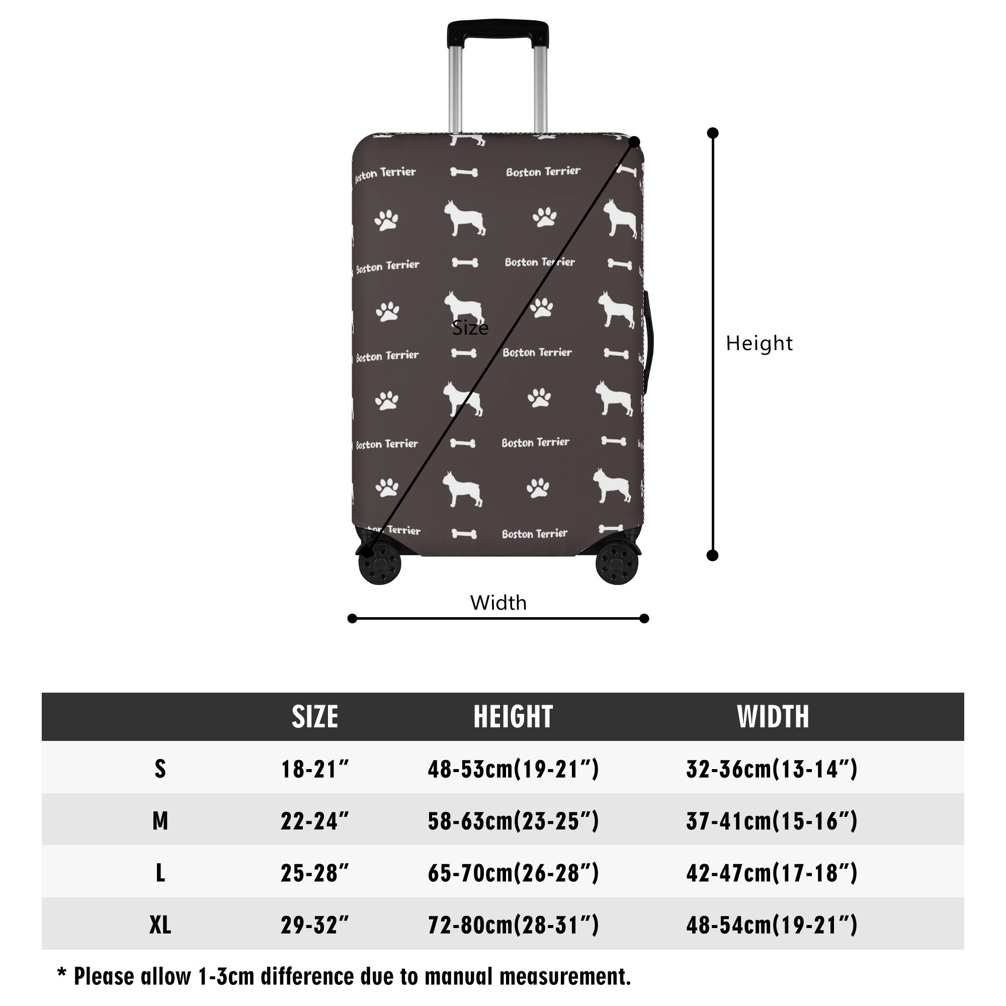 Rosie - Luggage Cover for Boston Terrier Lovers for Bulldog Owners-fadou