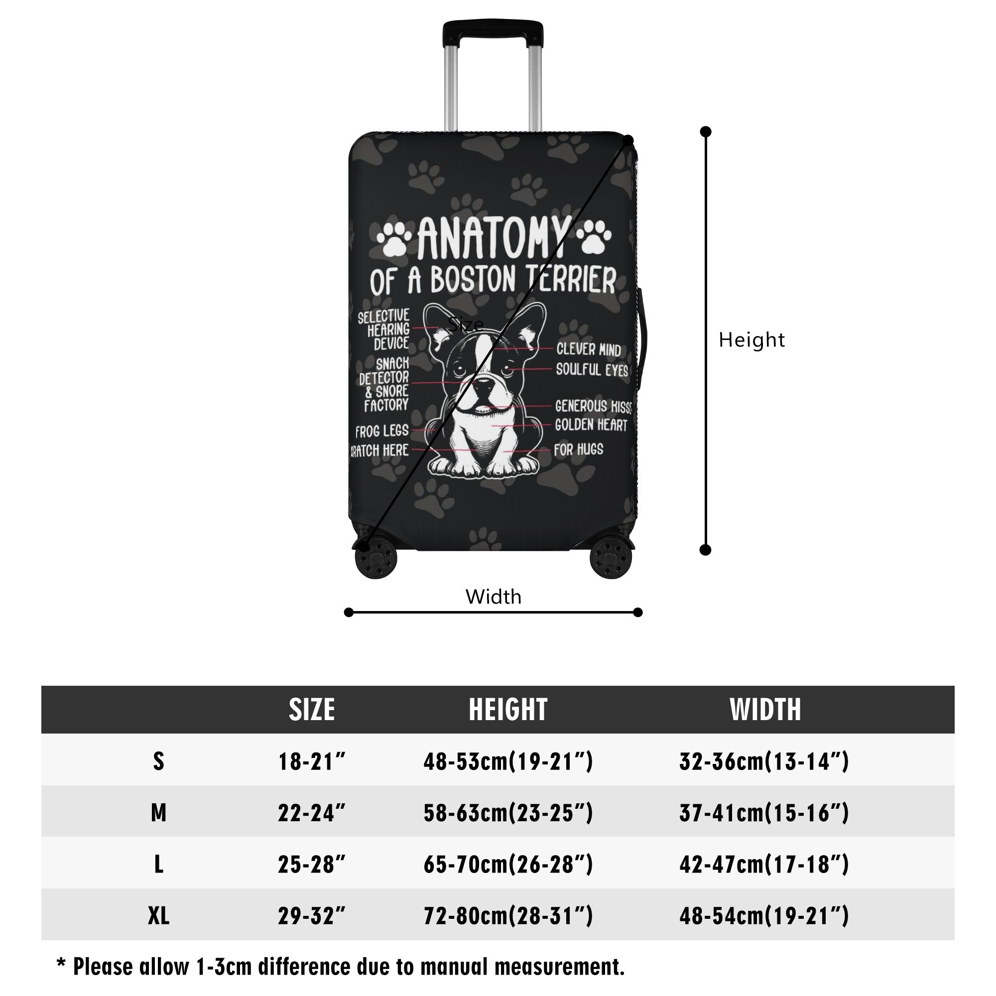 Ginger - Luggage Cover for Boston Terrier Lovers for Frenchie Fans-fadou