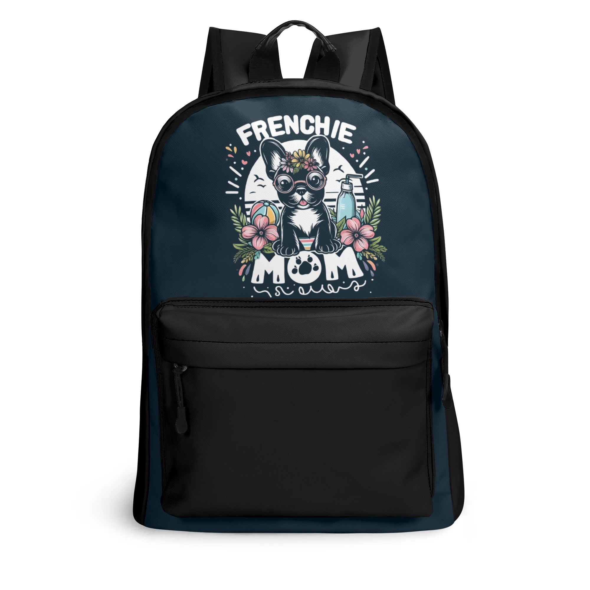 French Bulldog Leather Daily Backpack for Frenchie Enthusiasts-fadou