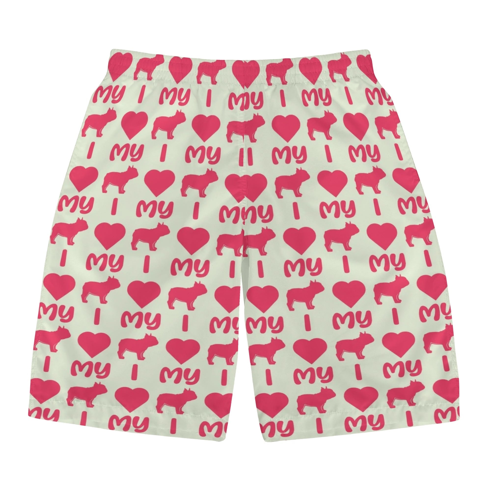 Frenchie All-Over Print Board Shorts for Bulldog Owners-fadou