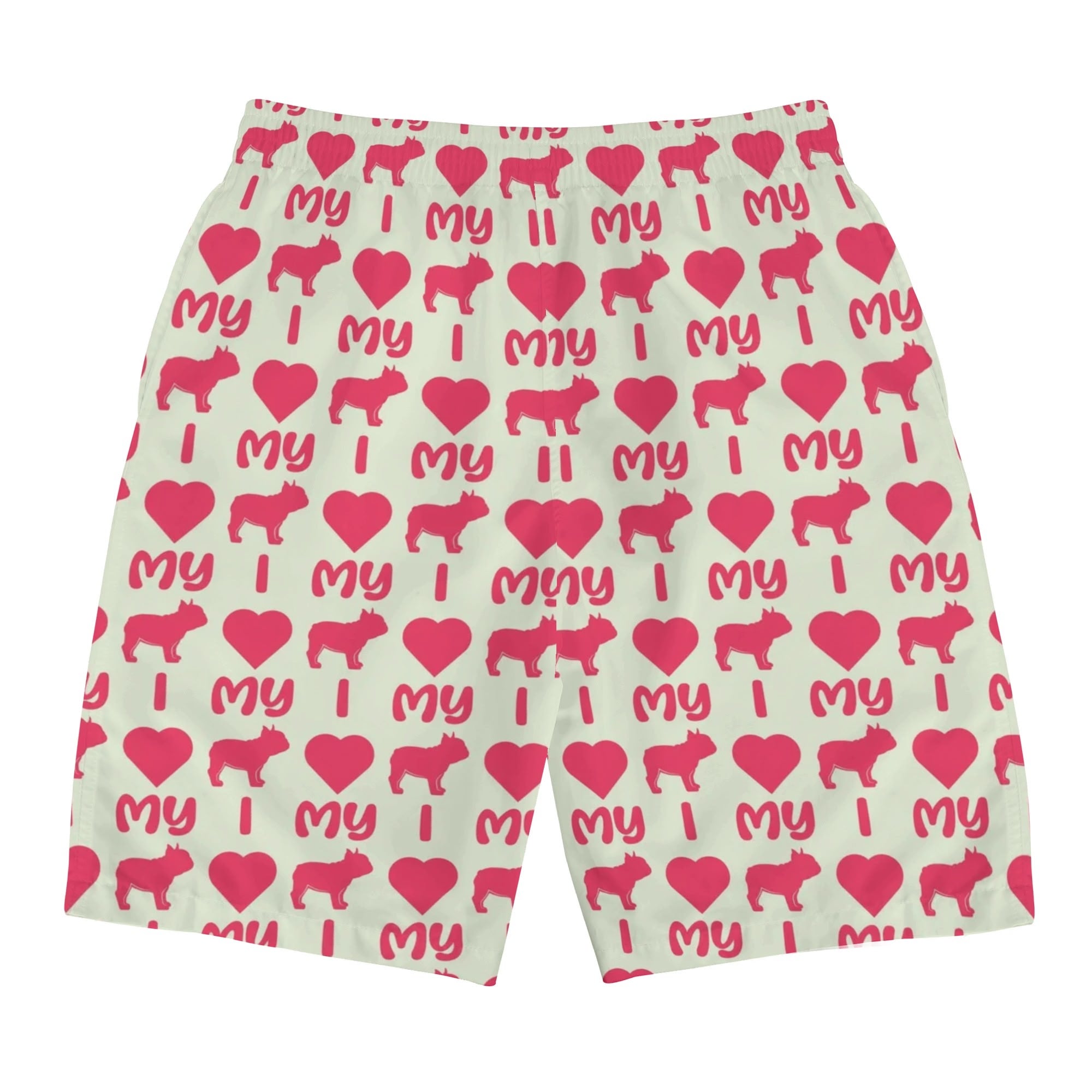 Frenchie All-Over Print Board Shorts for Bulldog Owners-fadou