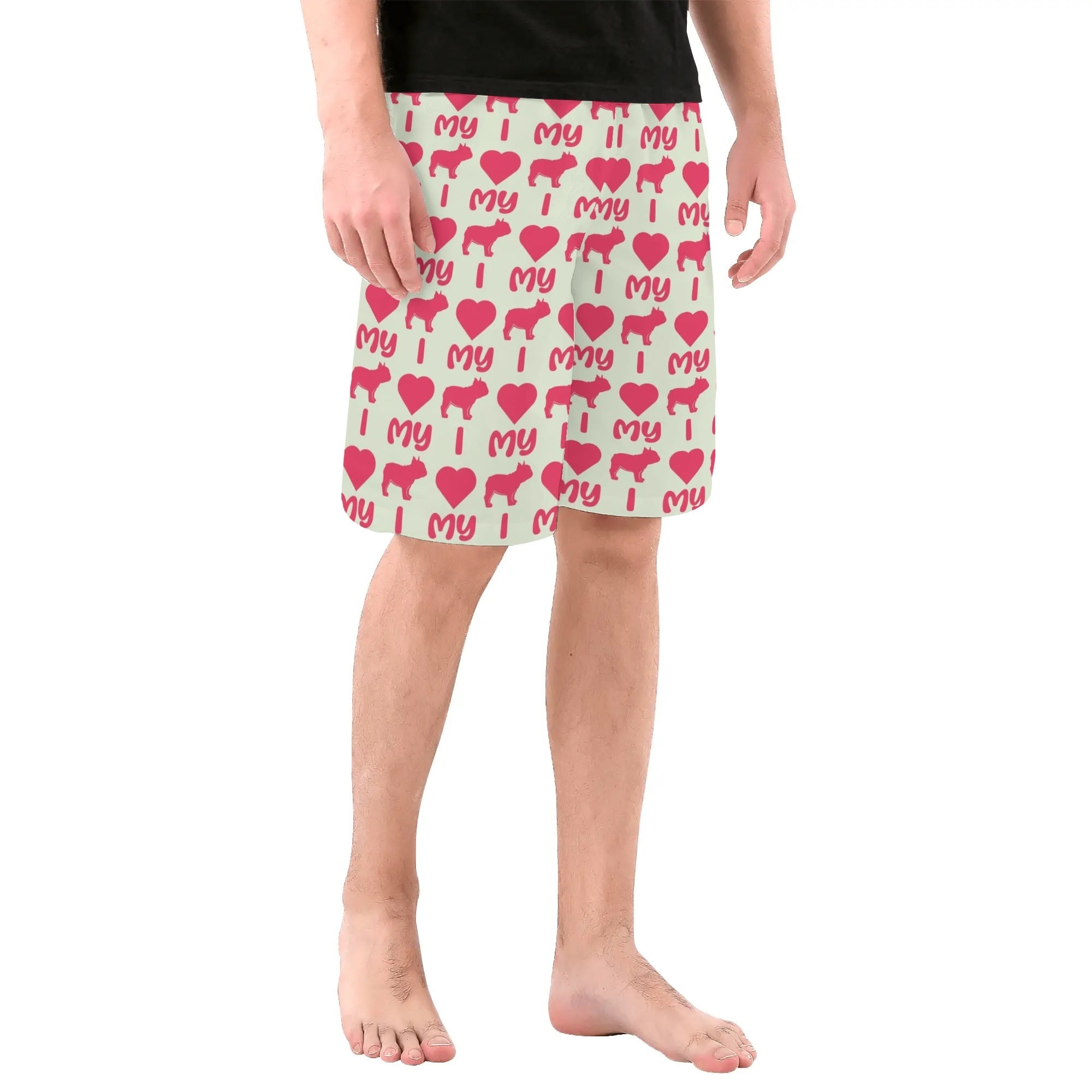 Frenchie All-Over Print Board Shorts for Bulldog Owners-fadou