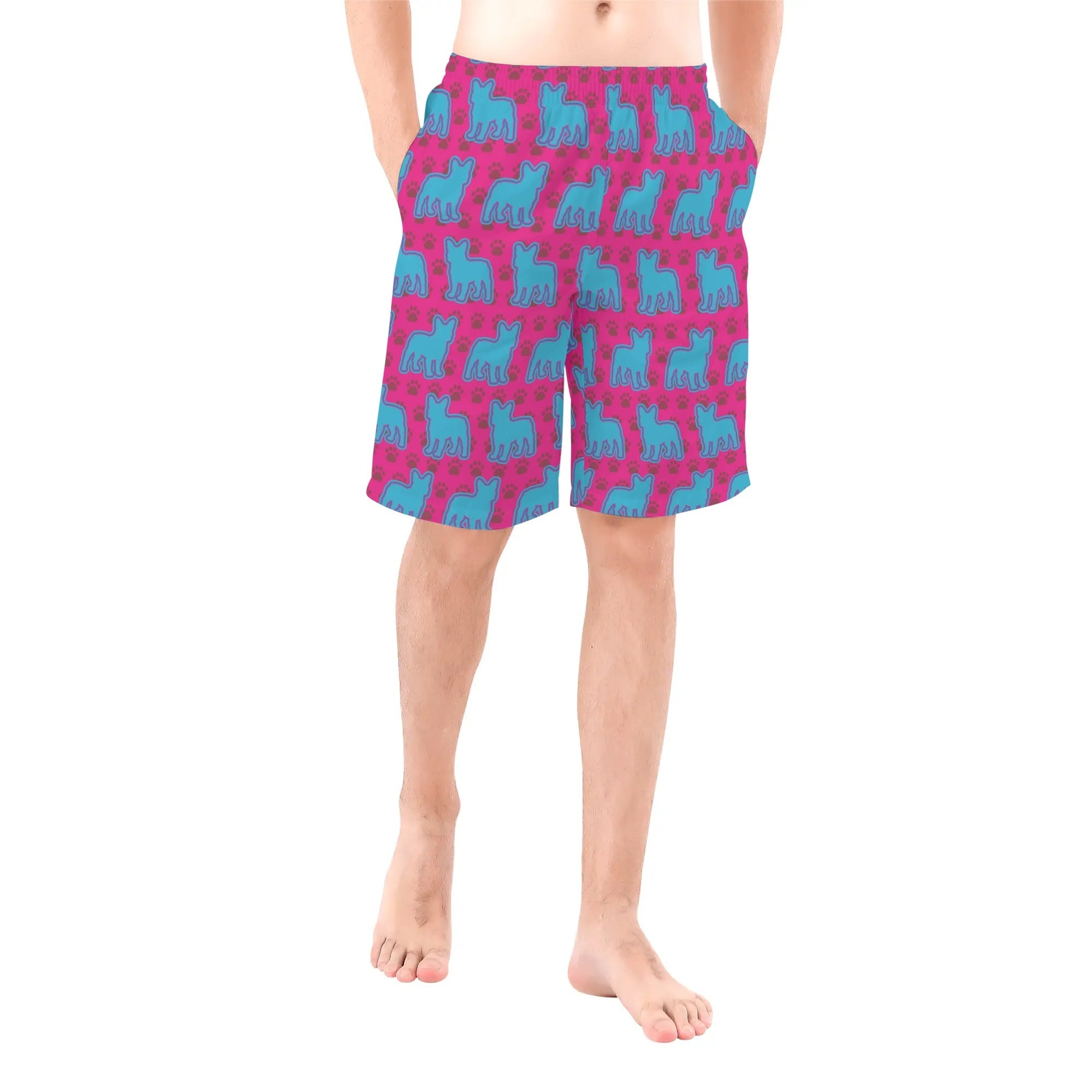 French Bulldog All-Over Print Summer Shorts for Dog Park Days-fadou