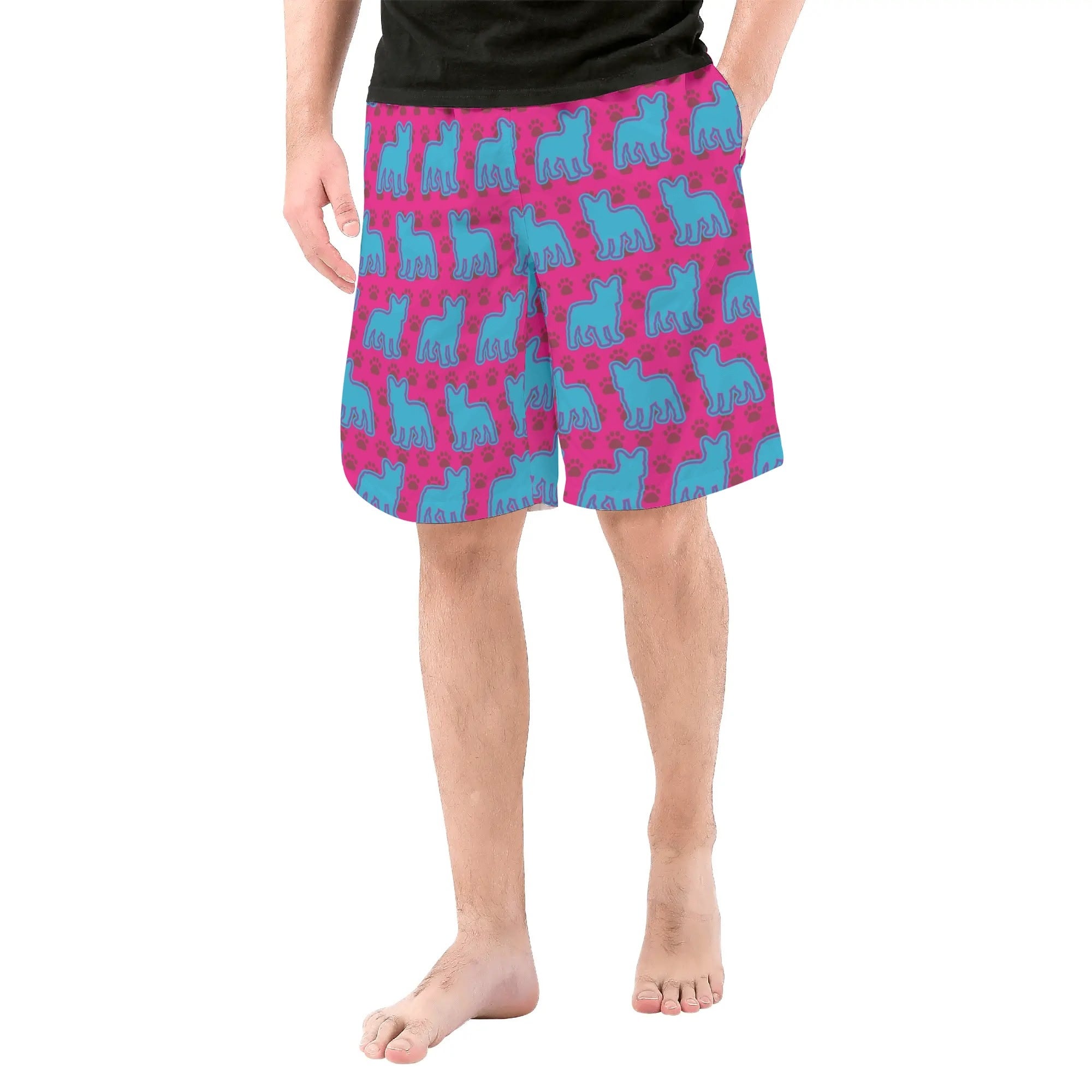 French Bulldog All-Over Print Summer Shorts for Dog Park Days-fadou