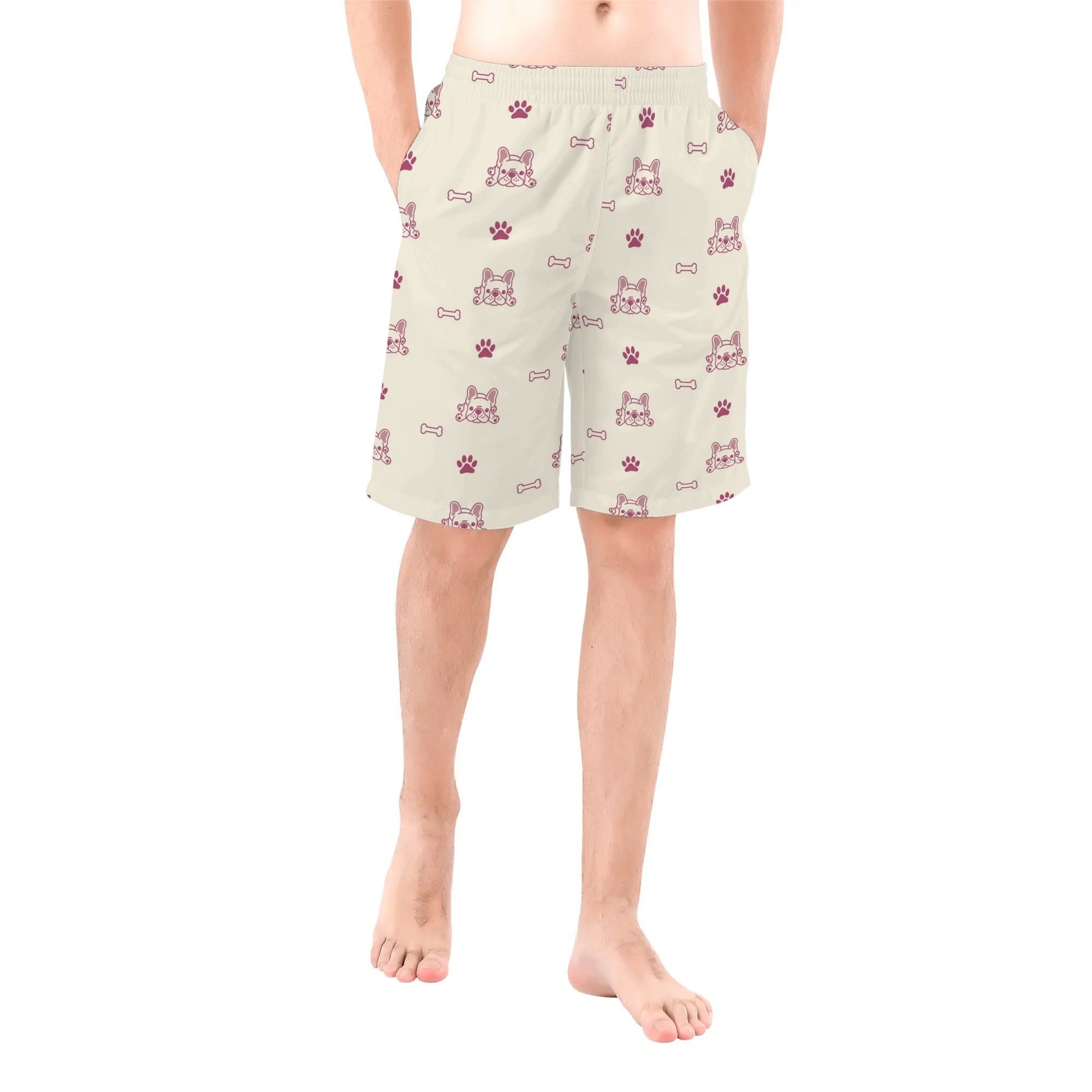 Men's All-Over Print Casual Shorts for Frenchie Enthusiasts-fadou