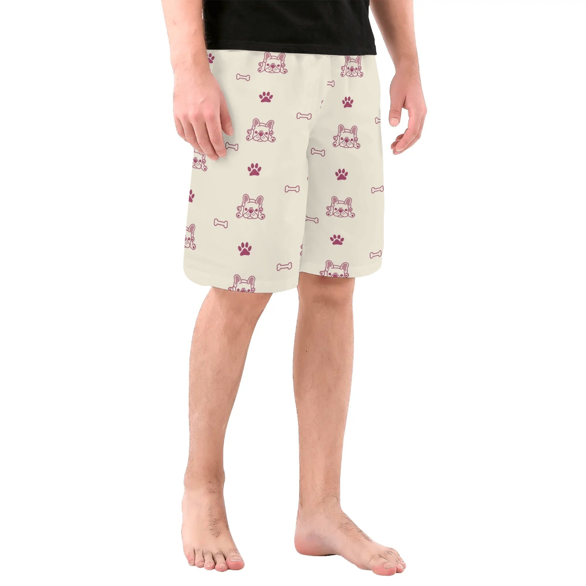 Men's All-Over Print Casual Shorts for Frenchie Enthusiasts-fadou