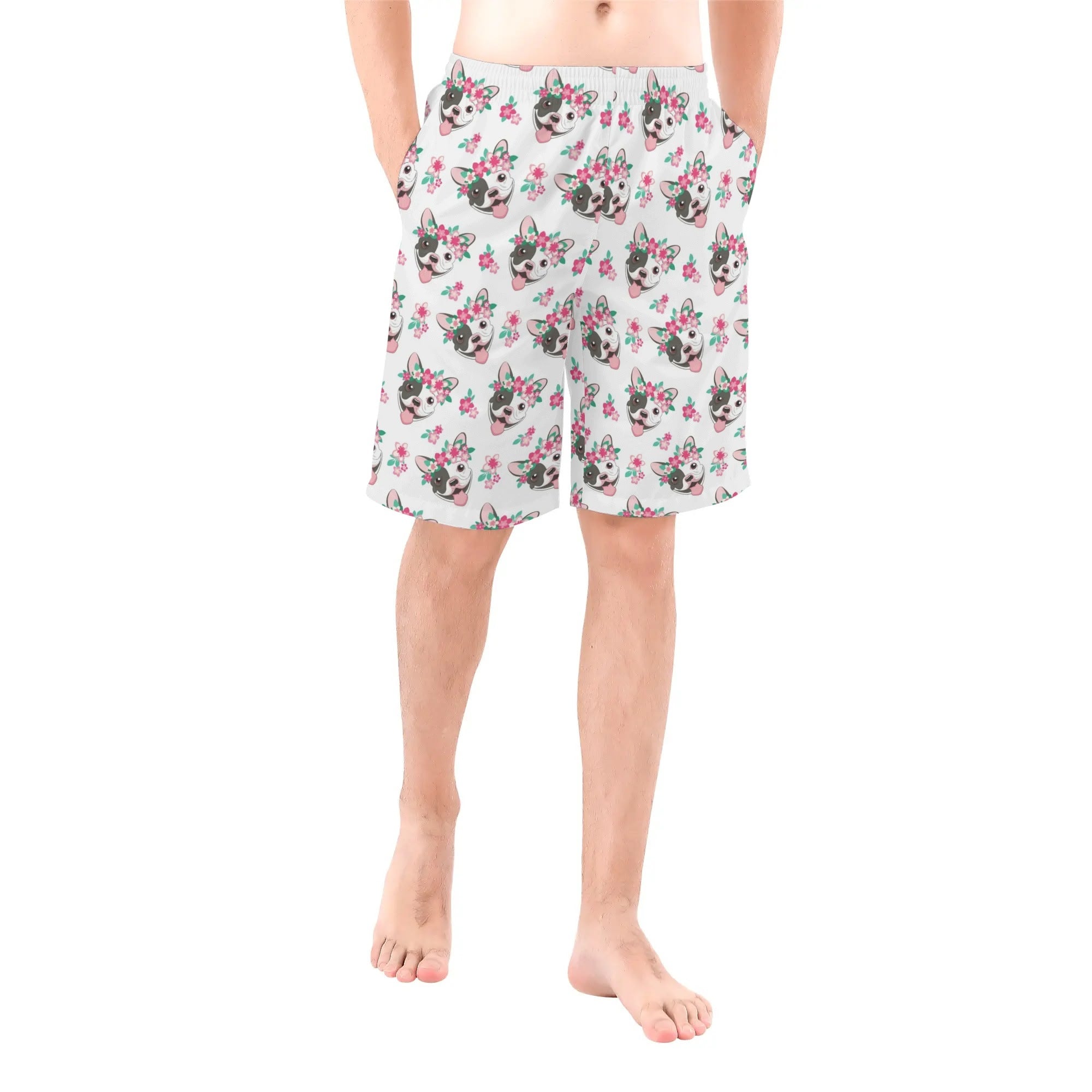 Frenchie All-Over Print Summer Shorts for Everyday Wear-fadou