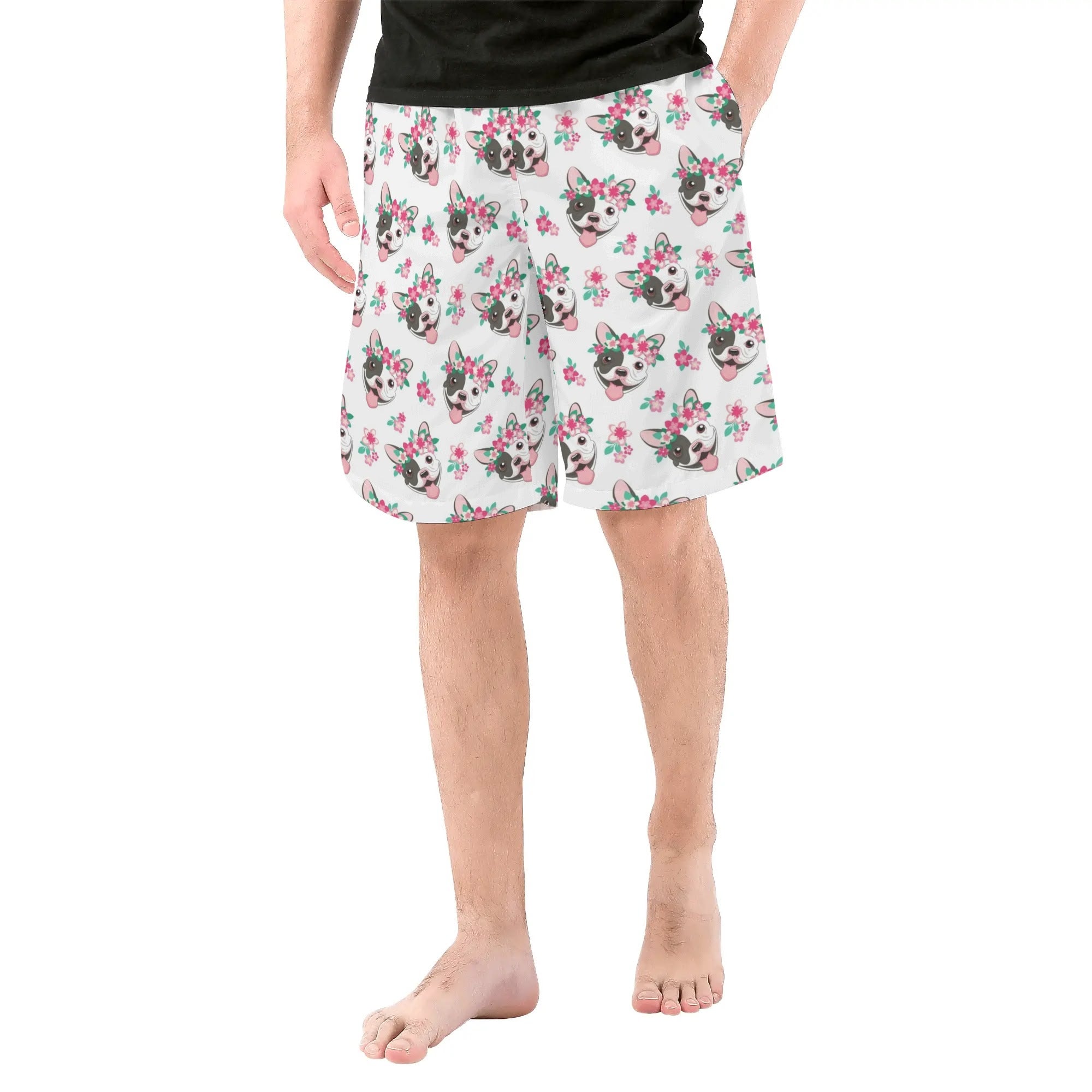 Frenchie All-Over Print Summer Shorts for Everyday Wear-fadou