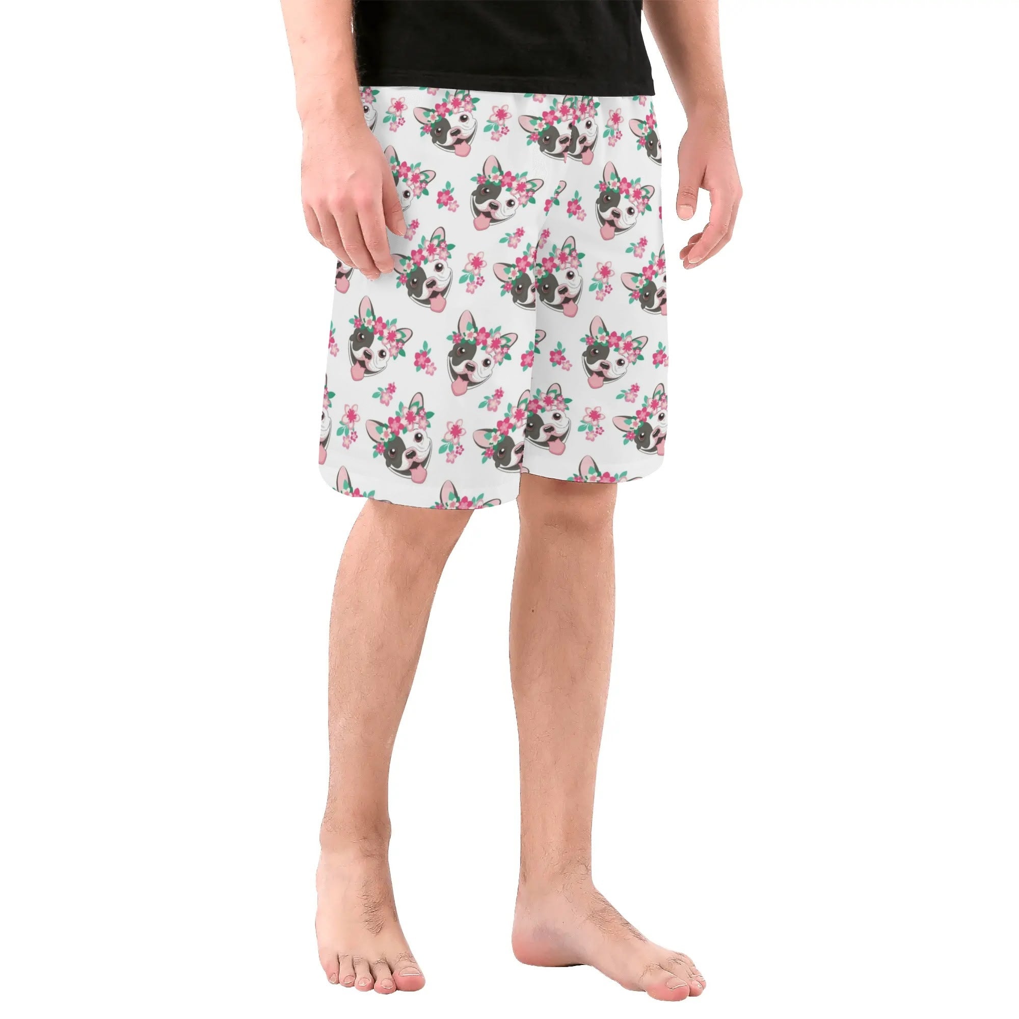 Frenchie All-Over Print Summer Shorts for Everyday Wear-fadou