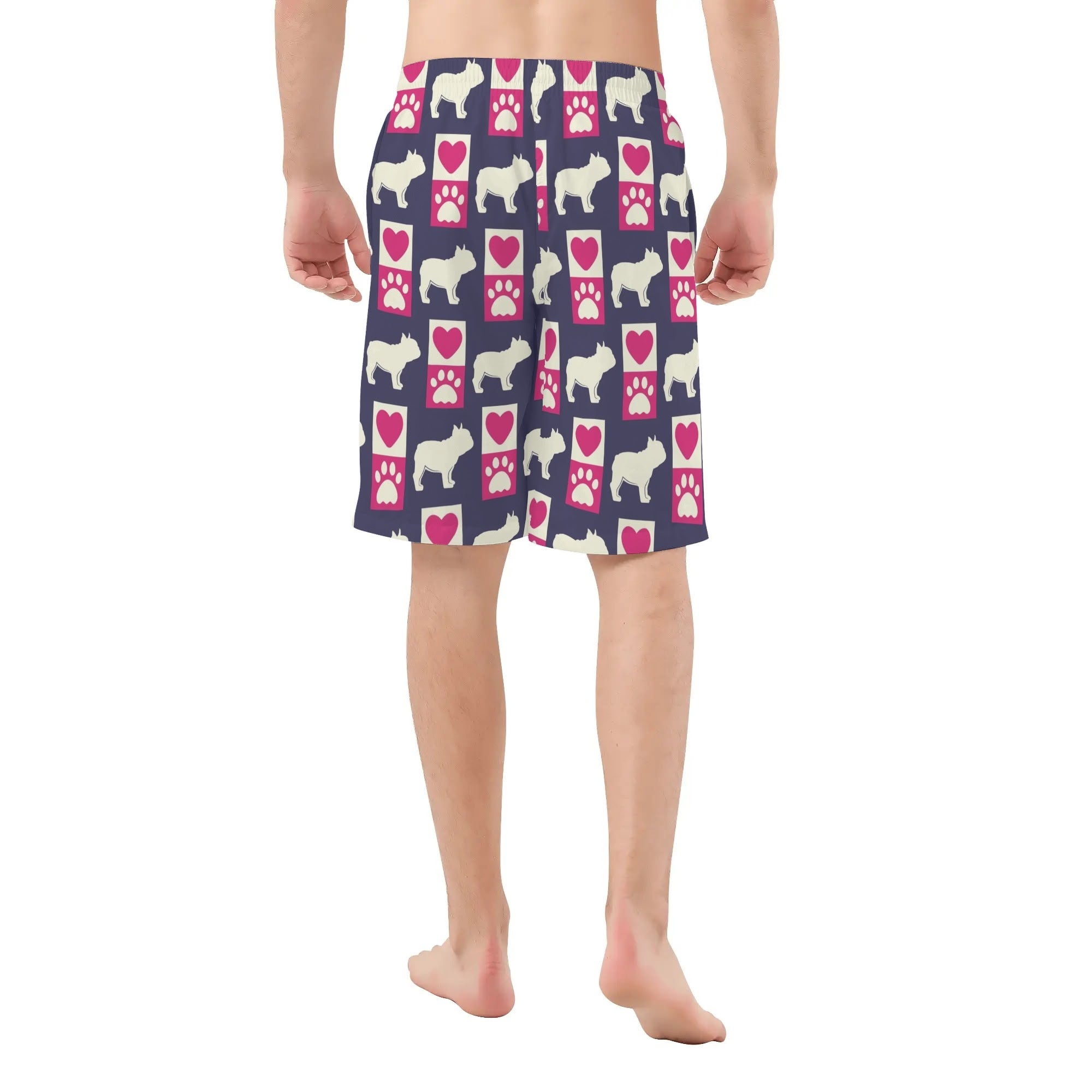 Finn All-Over Print Casual Shorts for Frenchie Enthusiasts-fadou