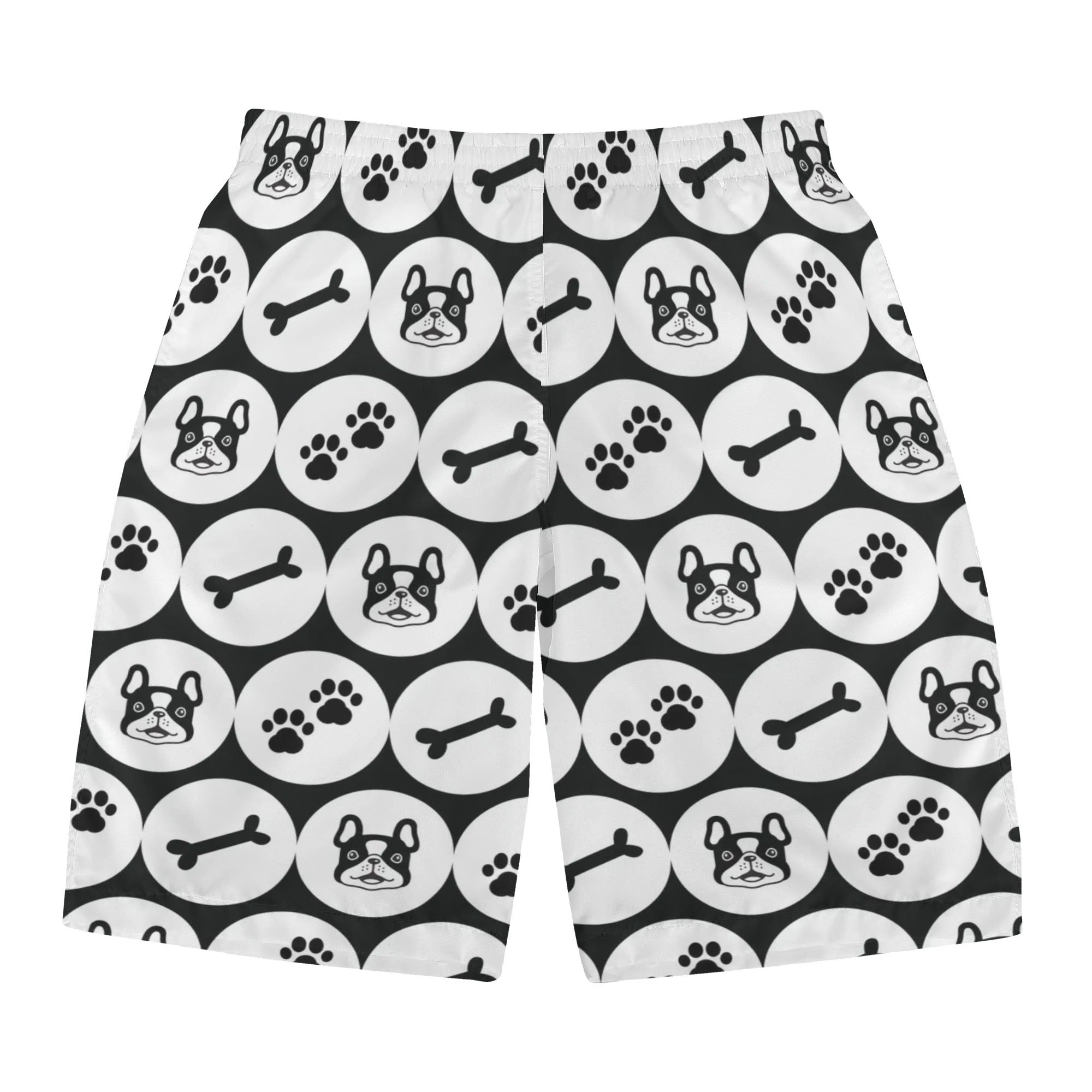 Frenchie All-Over Print Beach Shorts for Bulldog Owners-fadou
