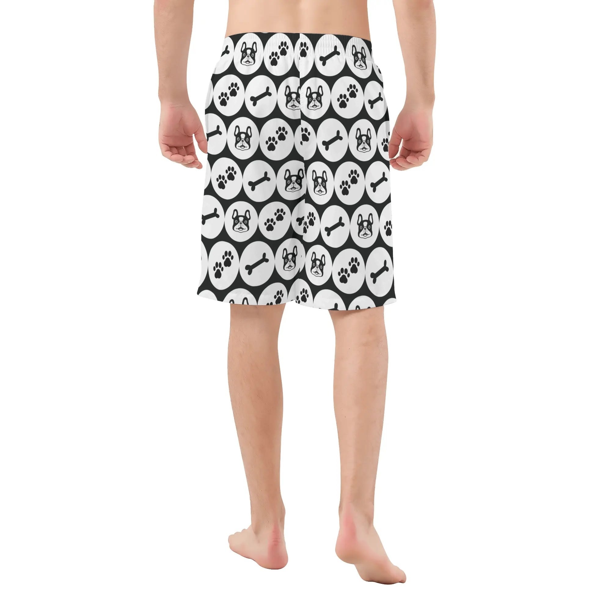 Frenchie All-Over Print Beach Shorts for Bulldog Owners-fadou
