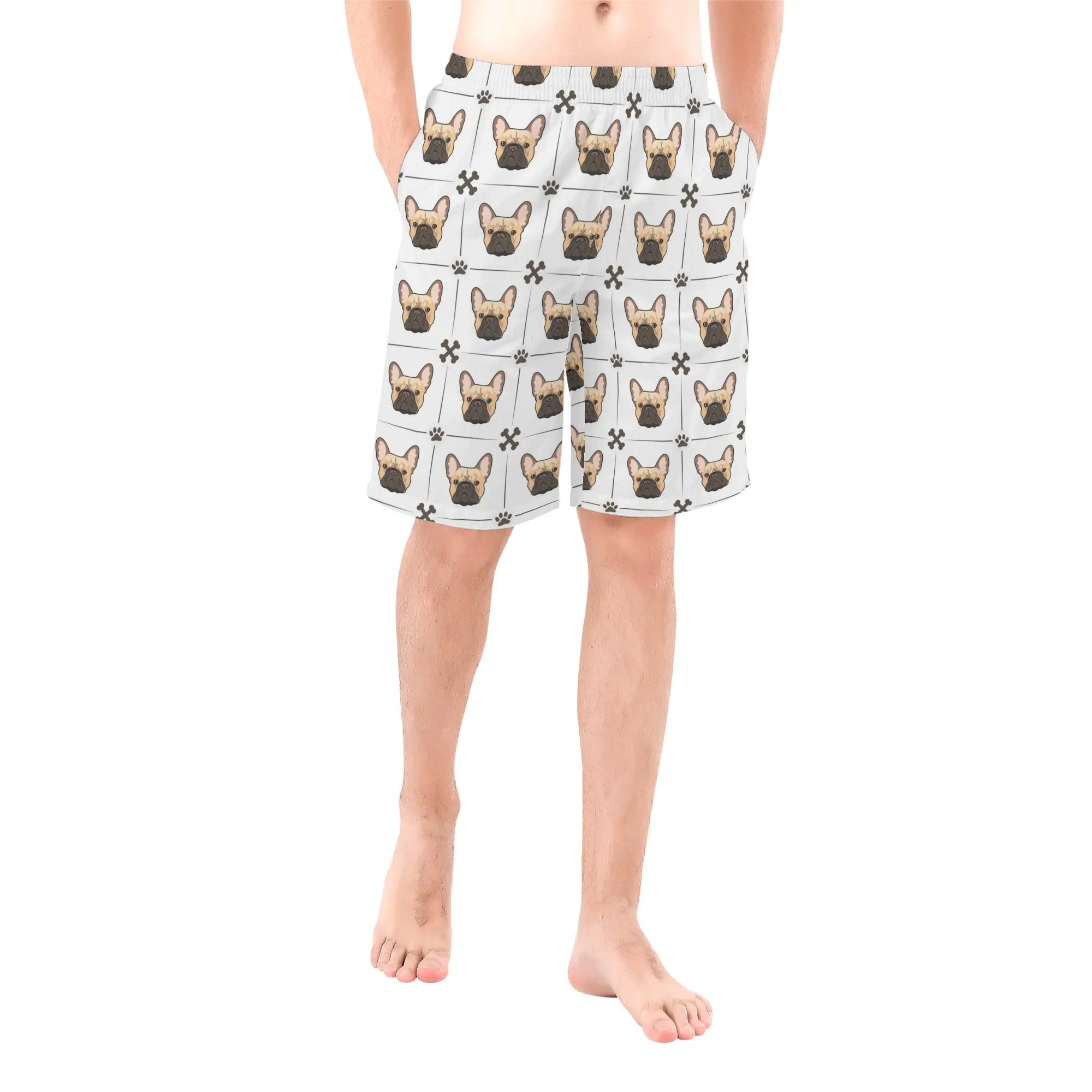 Frenchie All-Over Print Summer Shorts for Bulldog Owners-fadou