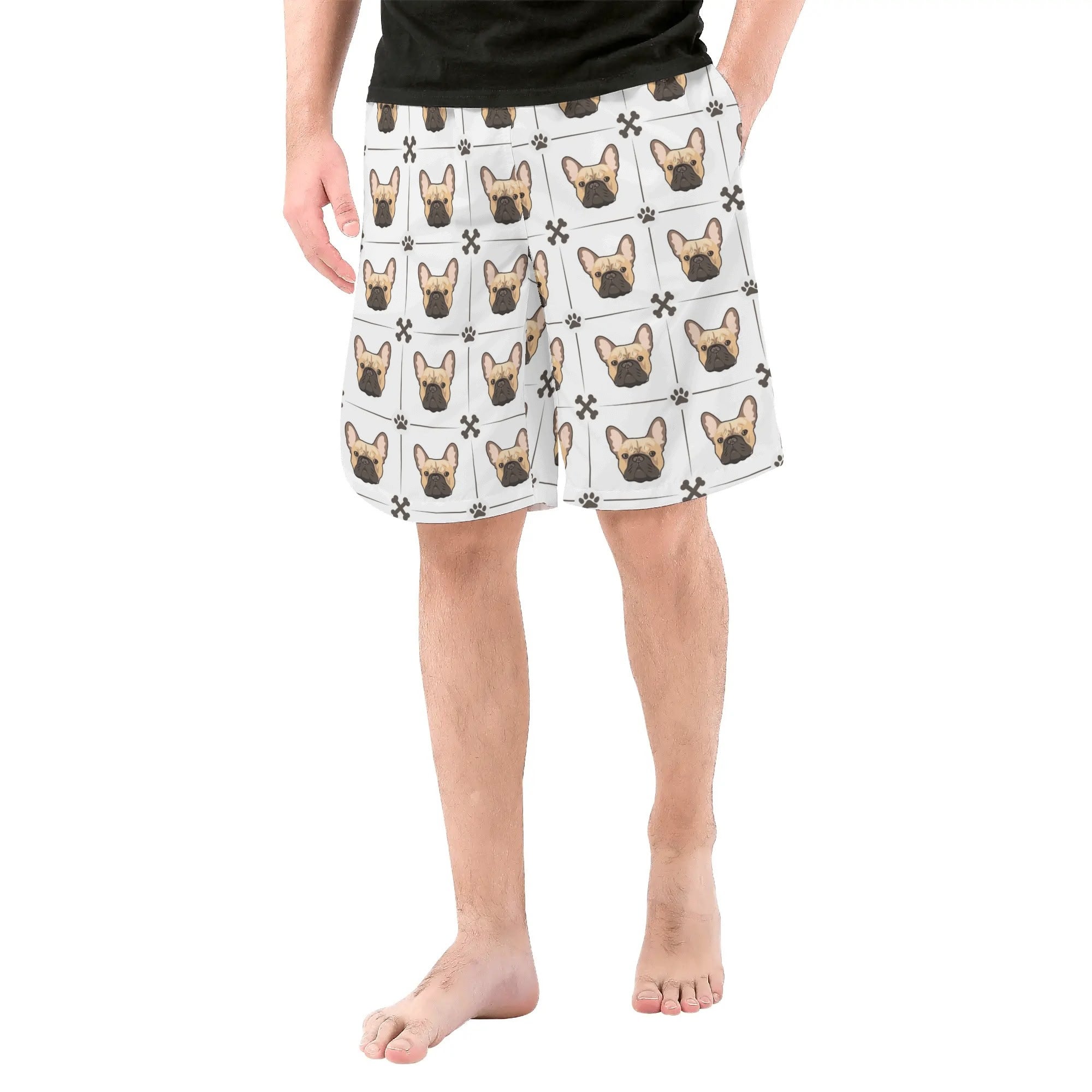 Frenchie All-Over Print Summer Shorts for Bulldog Owners-fadou