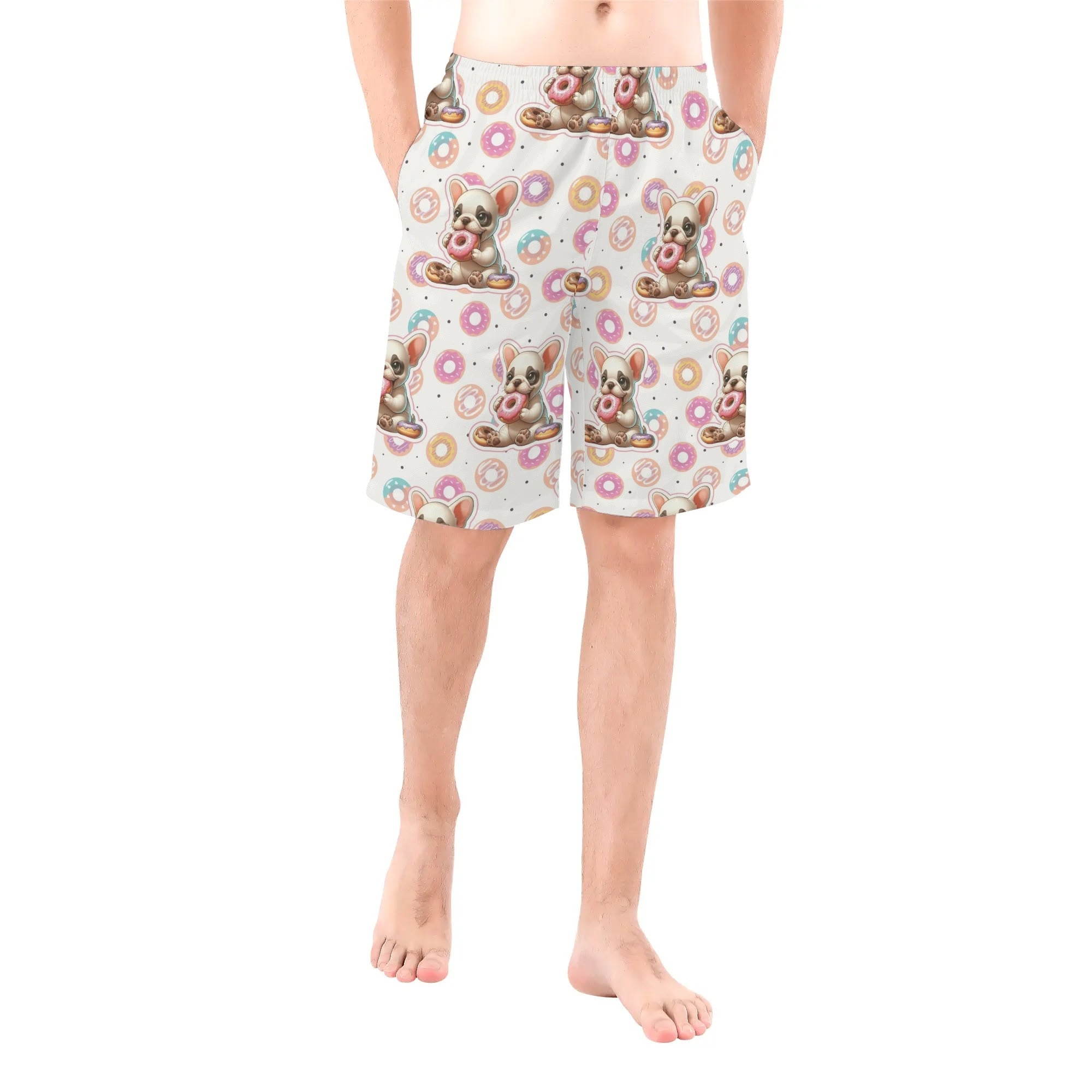 Frank All-Over Print Summer Shorts for Frenchie Enthusiasts-fadou
