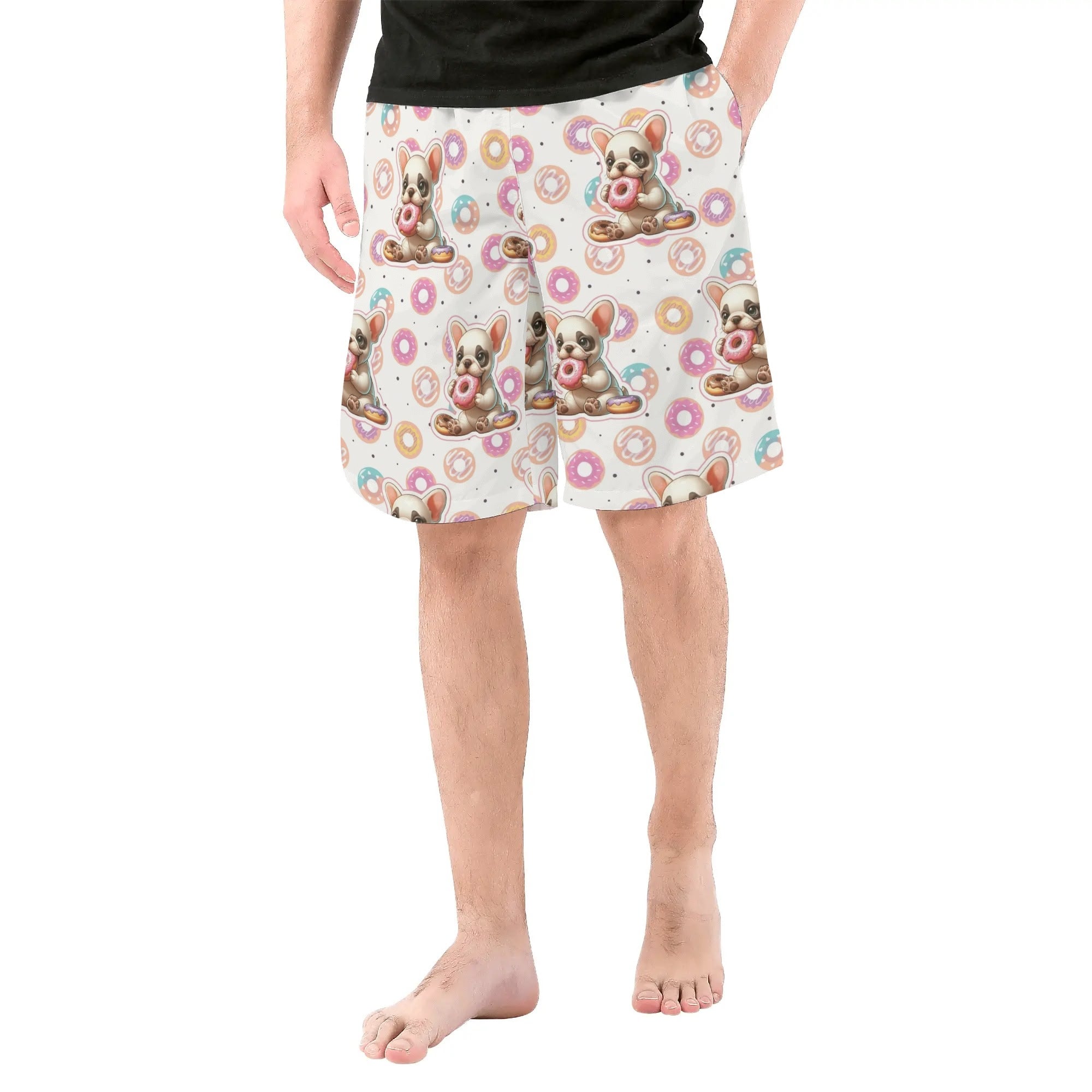 Frank All-Over Print Summer Shorts for Frenchie Enthusiasts-fadou