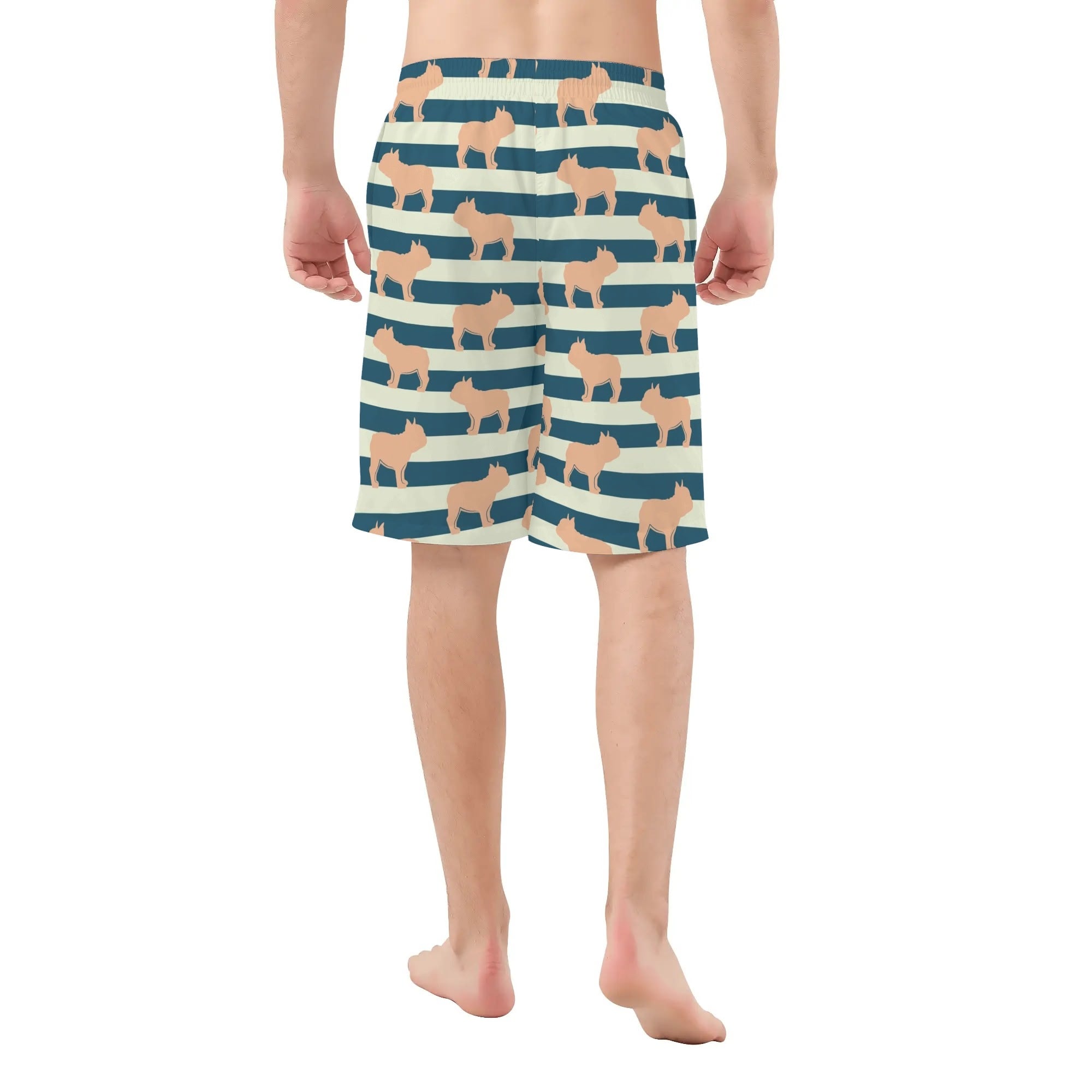 Frenchie All-Over Print Beach Shorts for Dog Moms & Dads-fadou