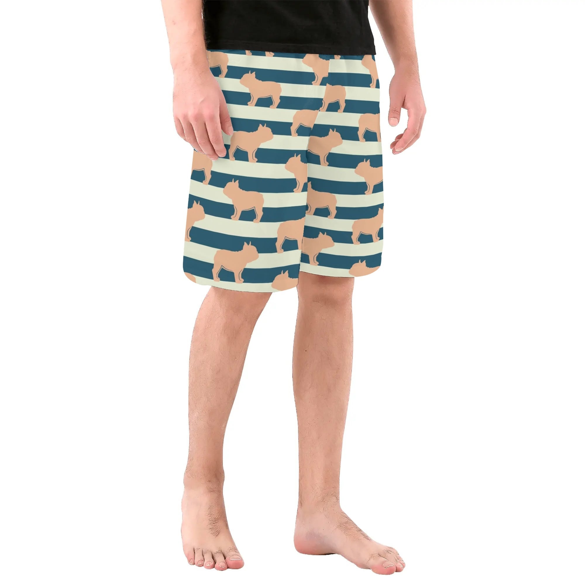 Frenchie All-Over Print Beach Shorts for Dog Moms & Dads-fadou