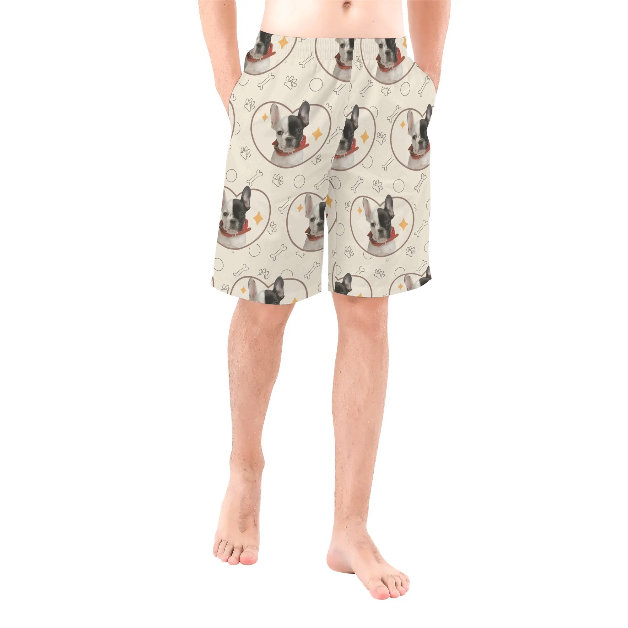 All-Over Print Custom Casual Shorts for Frenchie Enthusiasts-fadou